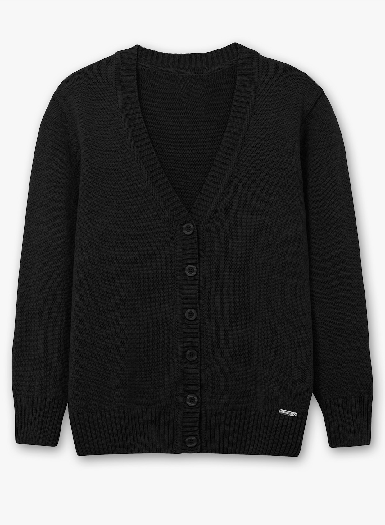 Strickjacke mit farblich abgestimmten Knöpfen - schwarz