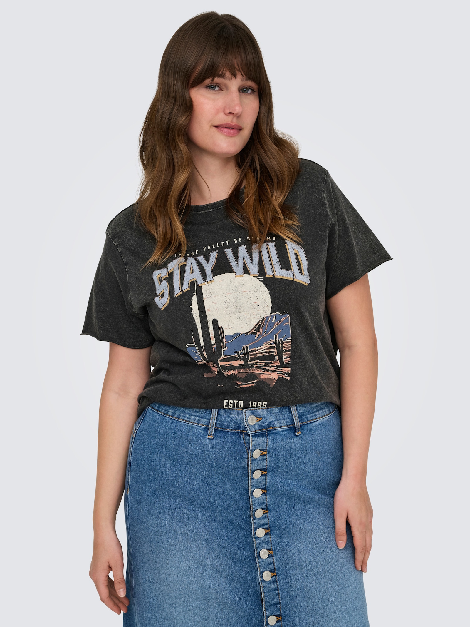 ONLY CARMAKOMA T-Shirt - black print:texana wild