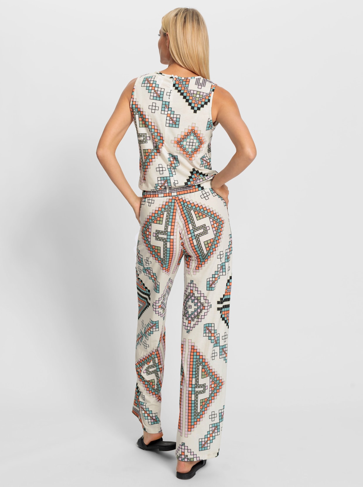 heine Jumpsuit - champagner-salbei-bedruckt