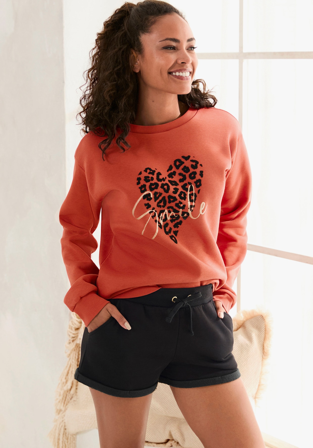 LASCANA Sweat-shirt - marron rouge