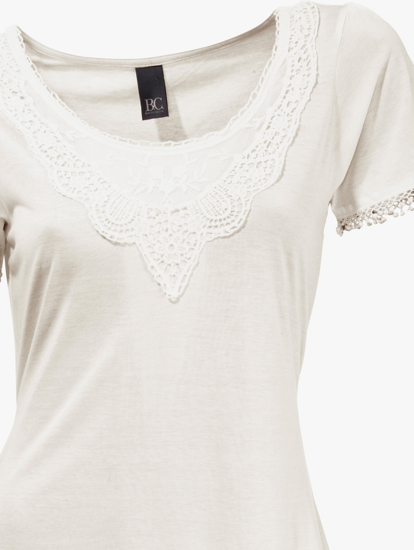 heine Longshirt mit Zipfelsaum - ecru