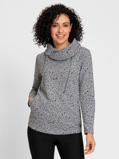 Sweatshirt - grau-graphit-bedruckt