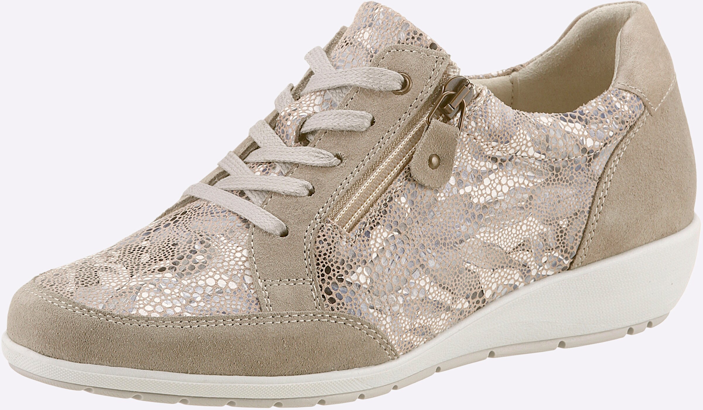 Witt Weiden Damen Schnürschuh beige gemustert, WITT WEIDEN, beige gemustert  - Onlineshop Witt Weiden