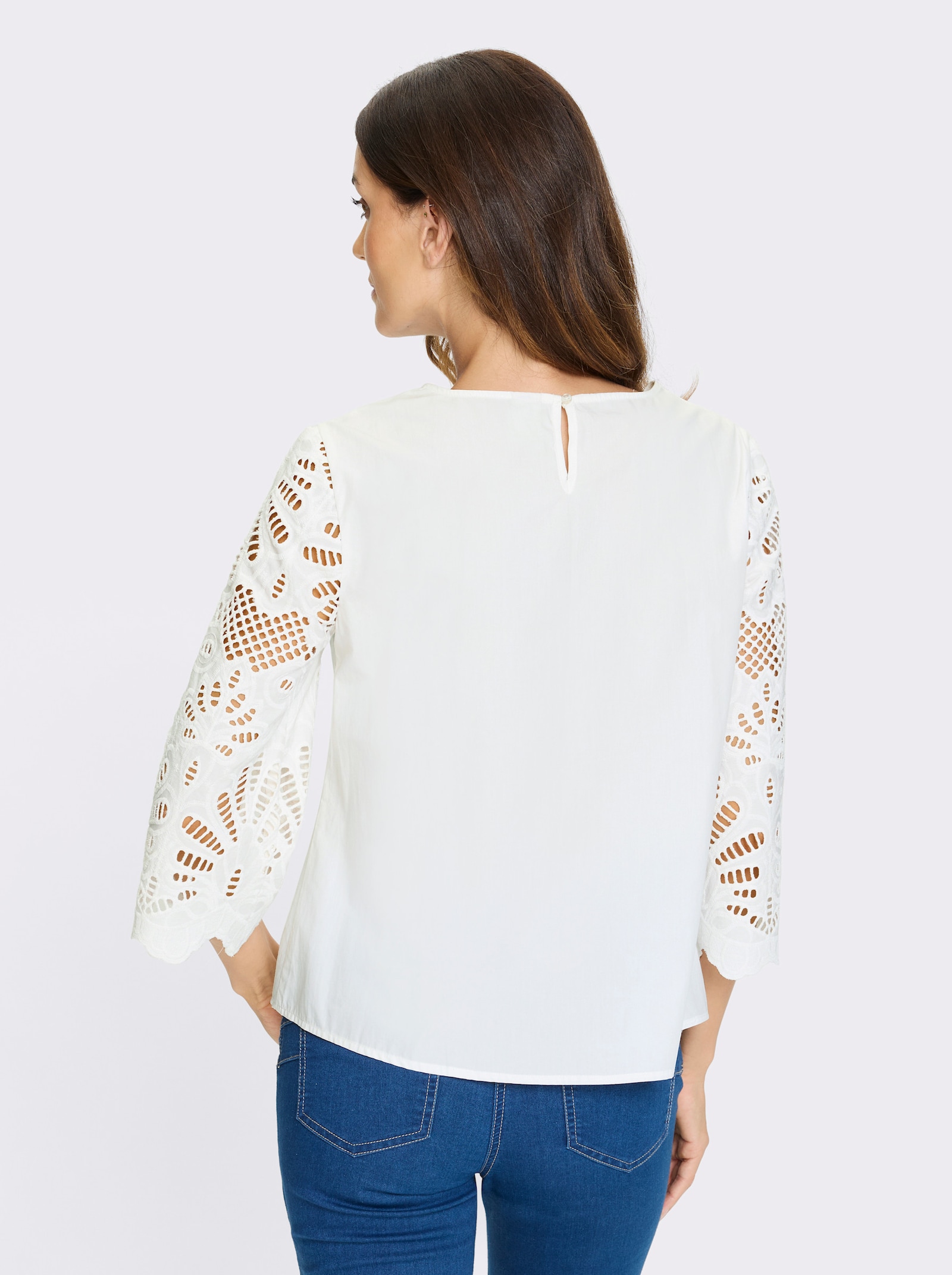 heine Spitzenbluse mit 3/4-Arm - ecru