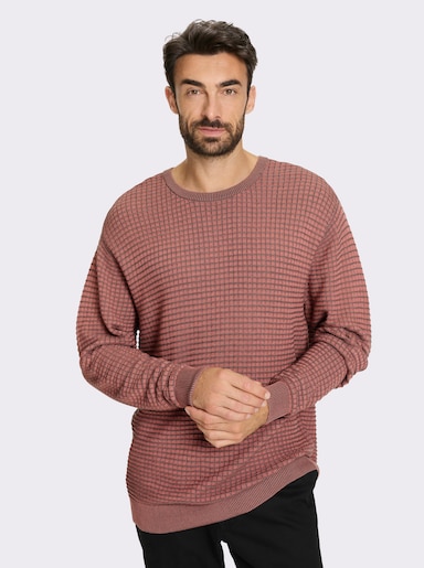 Marco Donati Rundhalspullover - rosenholz-anthrazit