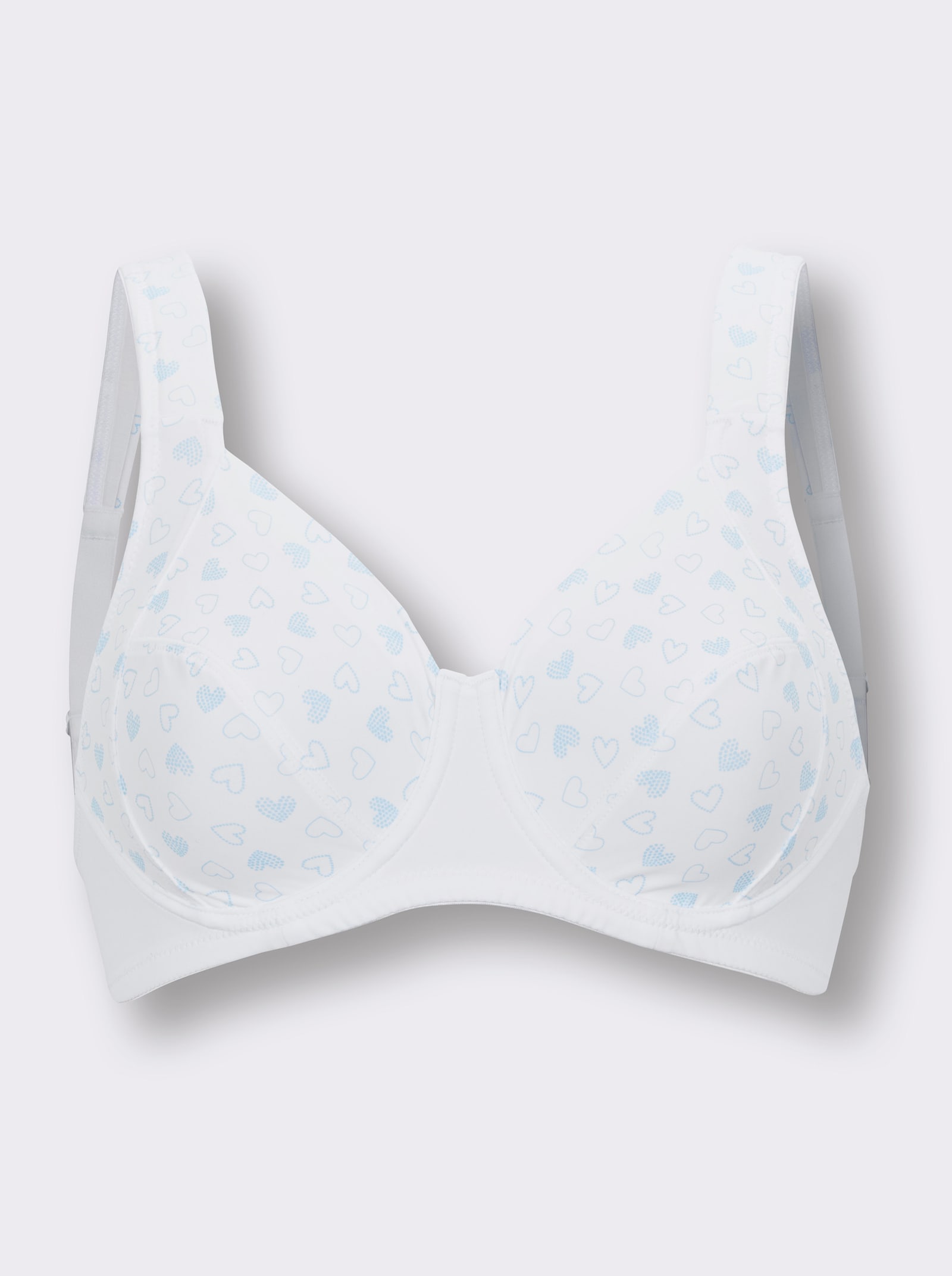wäschepur Entlastungs-BH ohne Bügel mit wattierten Komfortträgern - weiß-mint