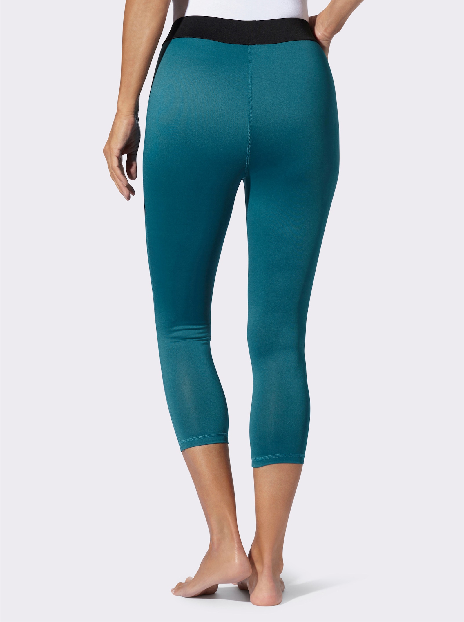 Legíny z prodyšného materiálu - petrolejová-černá