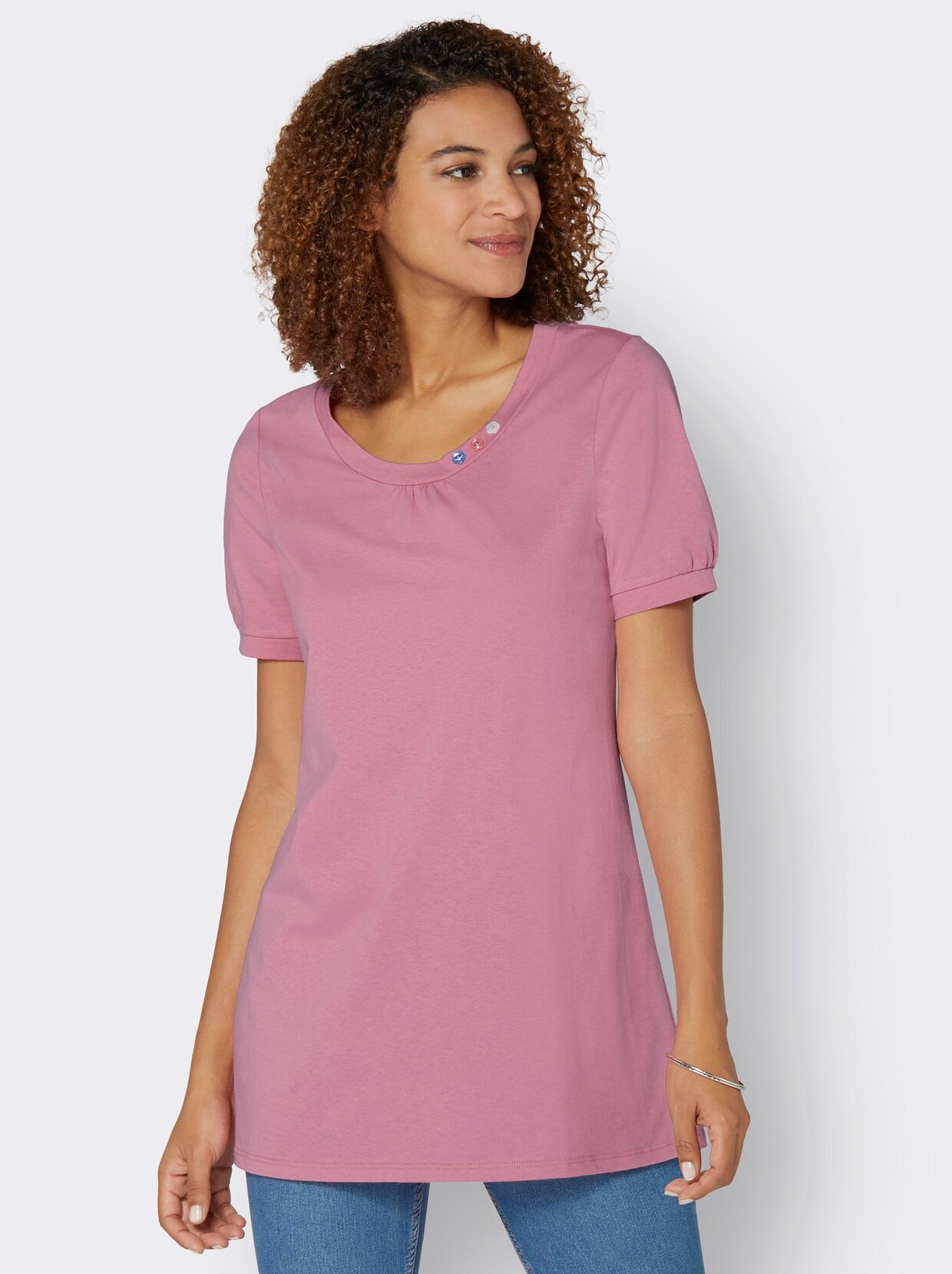 Rundhalsshirt - altrosa