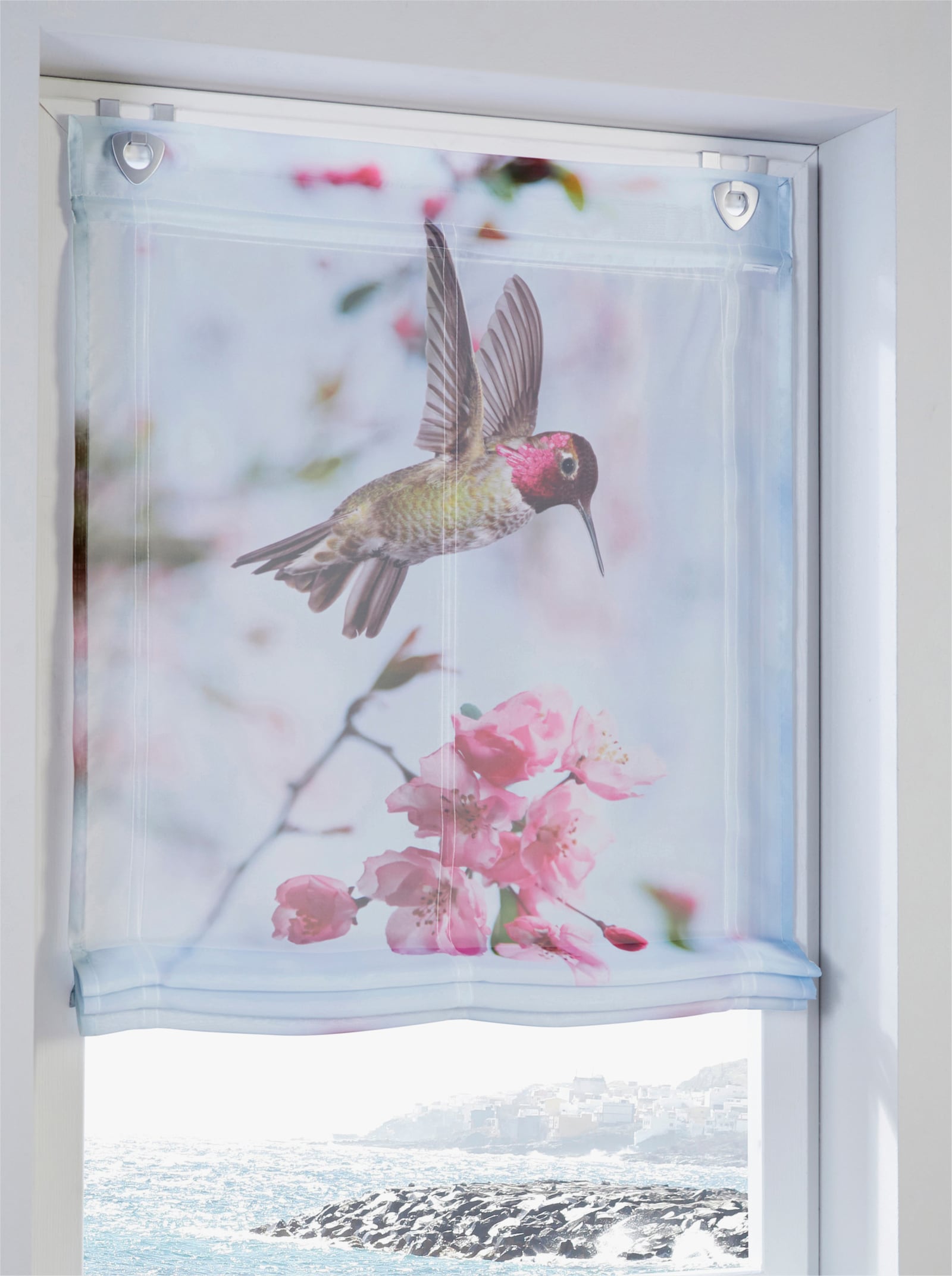 heine home Raffrollo - weiß-rosé