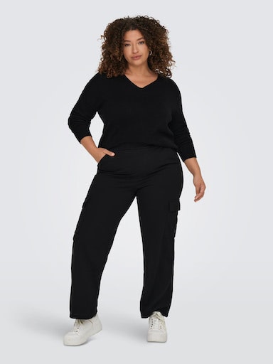 V-Ausschnitt-Pullover - black