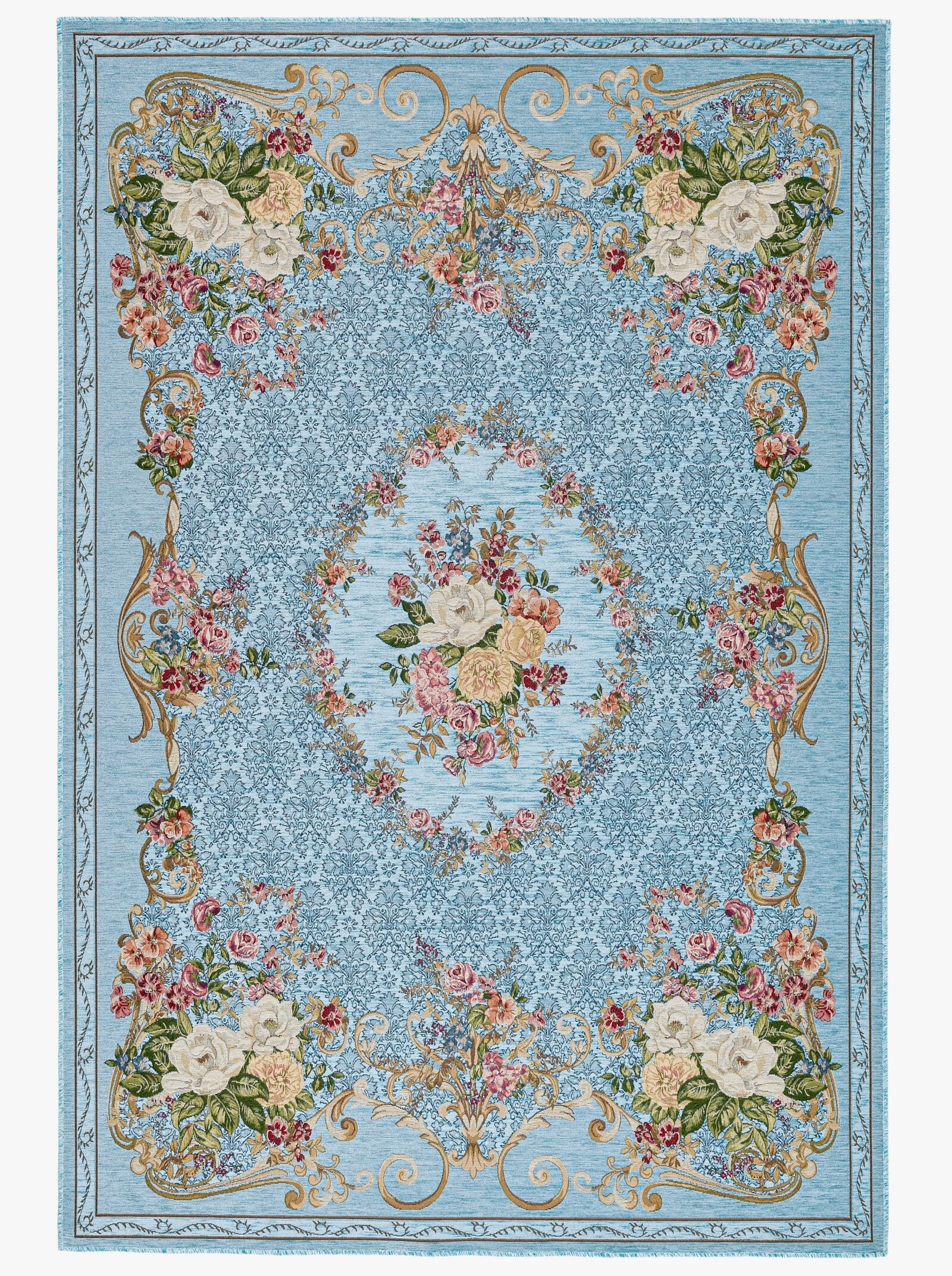 Theko Teppich - türkis