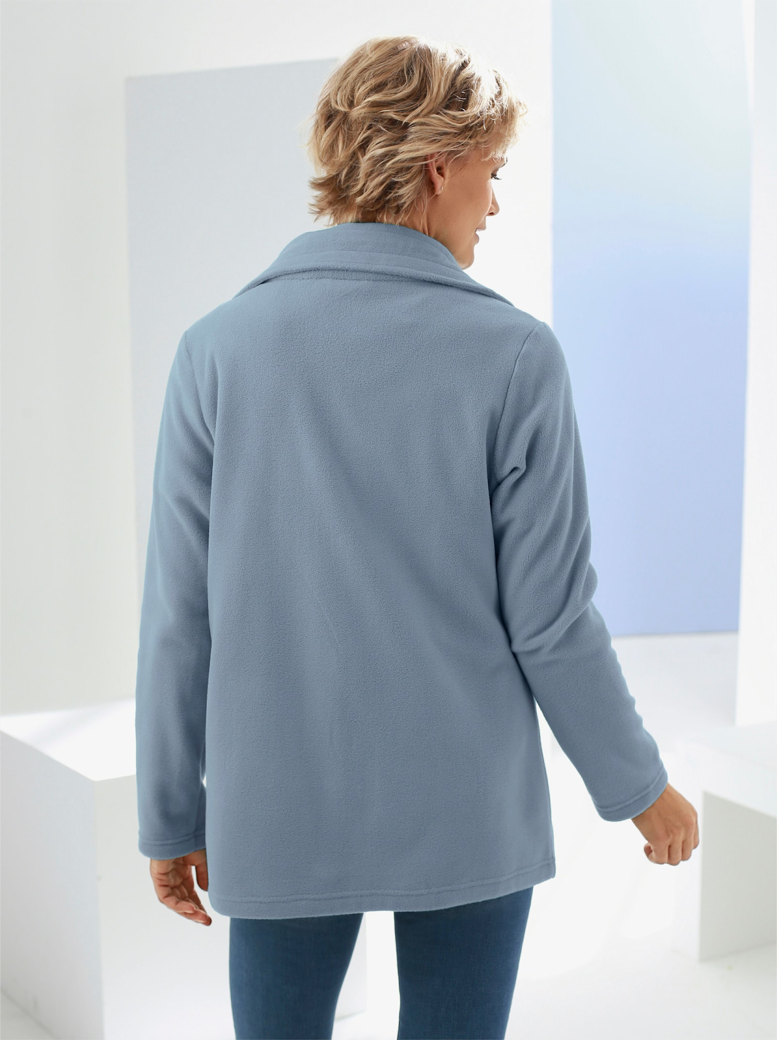 Fleecejacke mit 2-Wege-Reißverschluss - hellblau