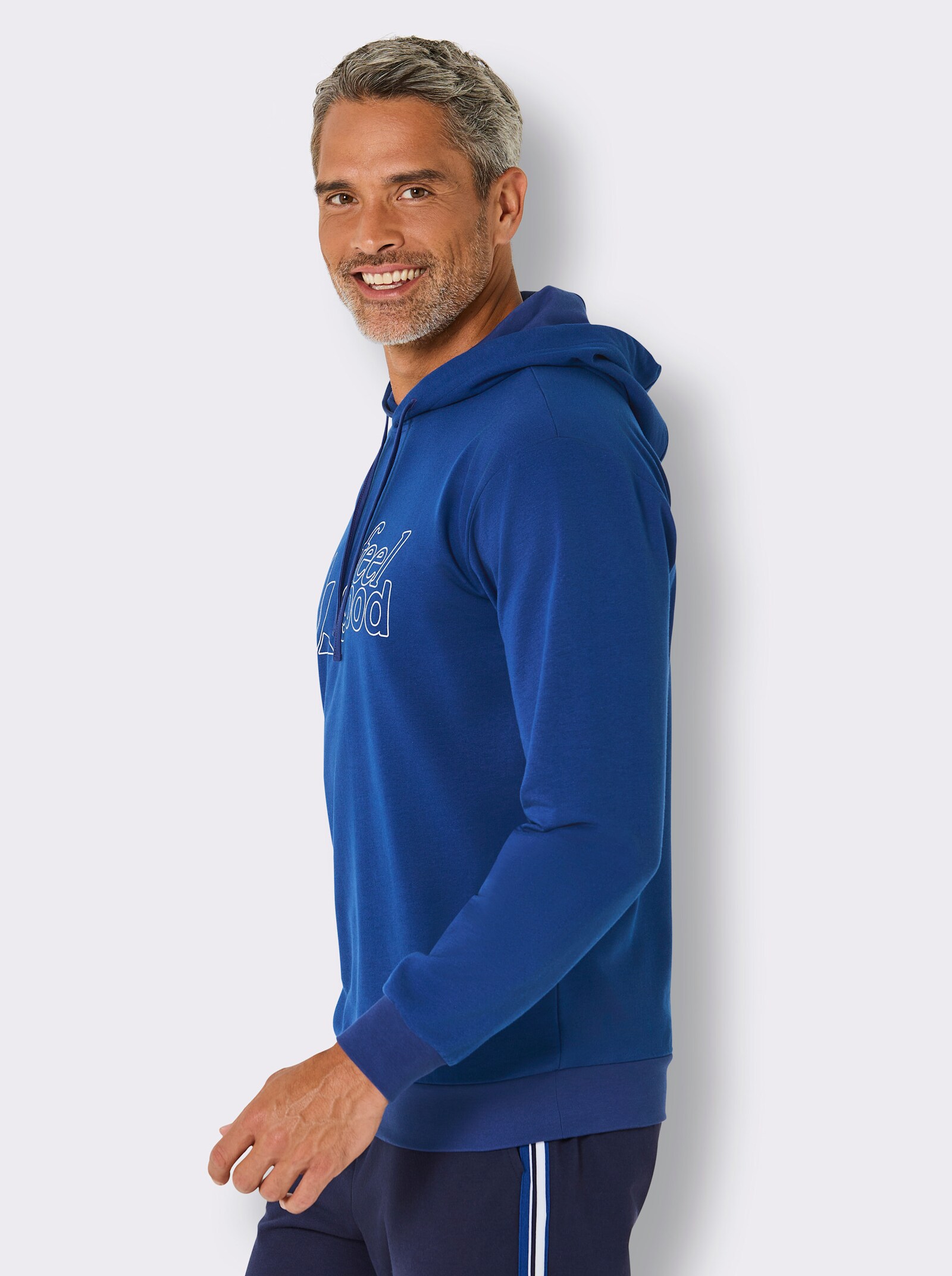 feel good Sweatshirt - royalblau-weiß
