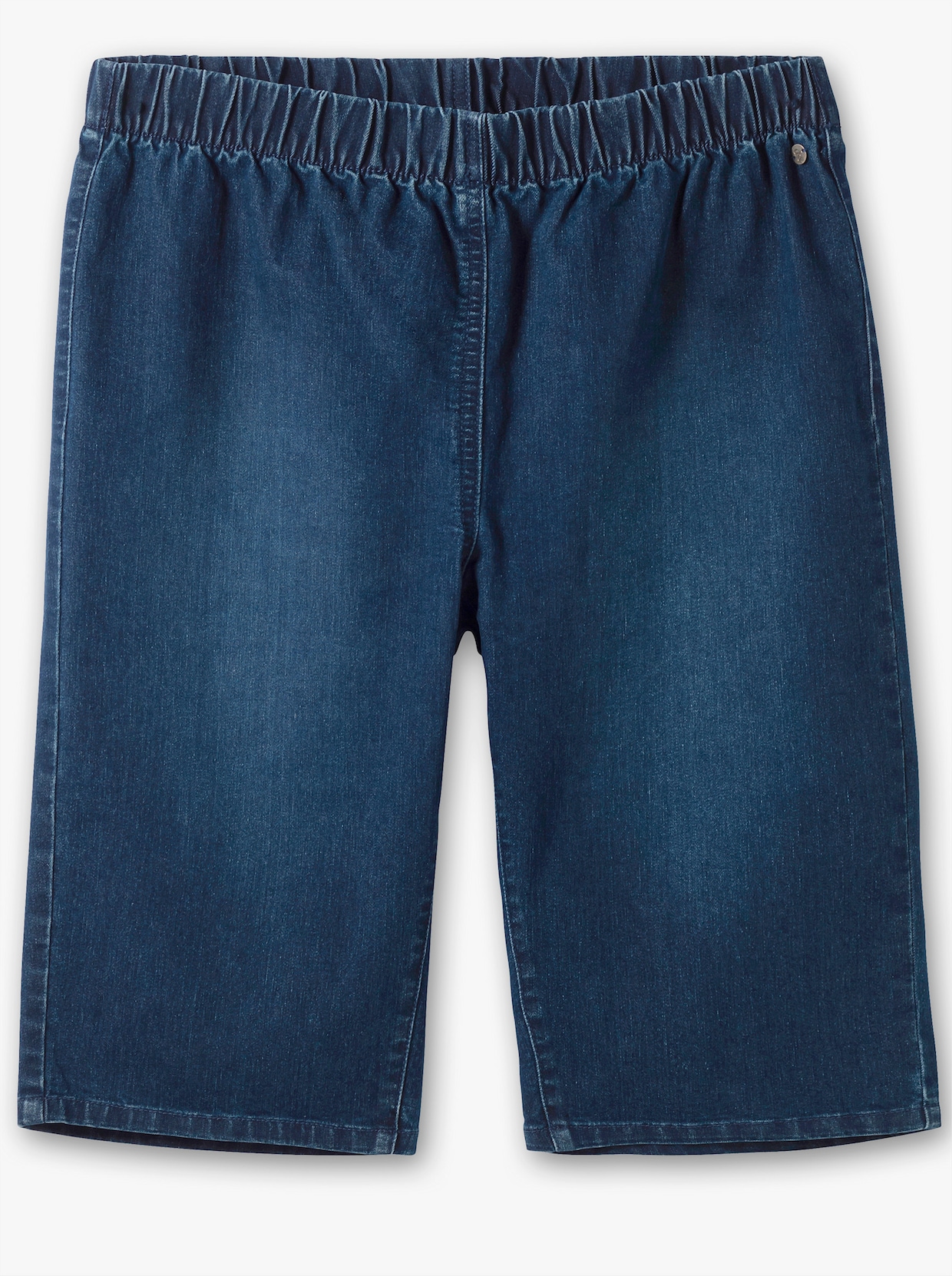 sheego Jeansbermudas - blue denim + dark blue denim