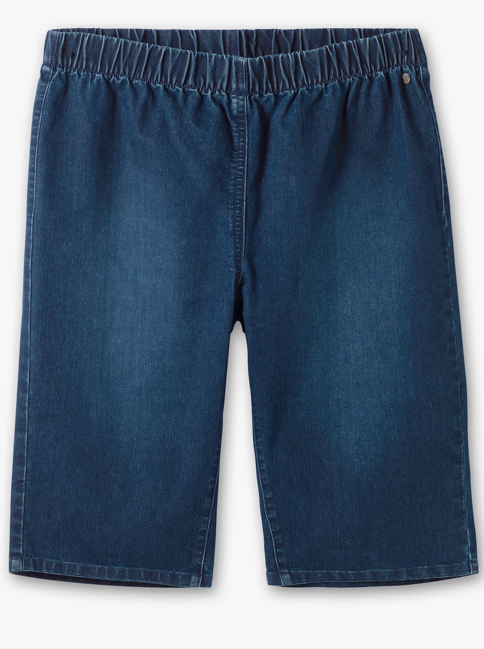 sheego Jeansbermudas im Doppelpack - blue denim + dark blue denim