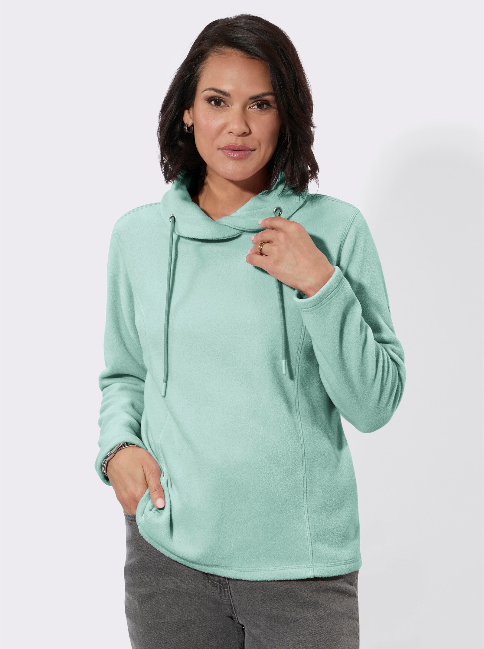 Fleeceshirt mit Antipilling-Ausrüstung - kalkmint