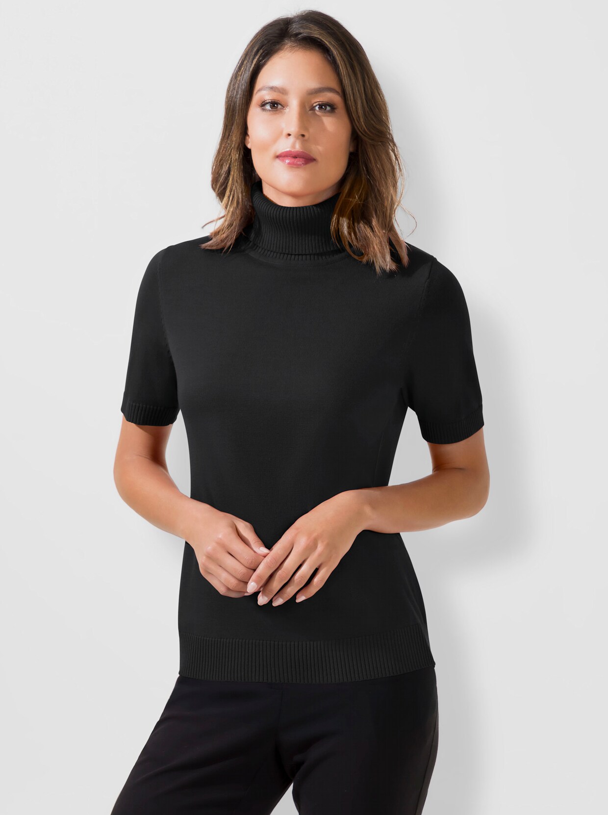 Pullover met korte mouwen - zwart
