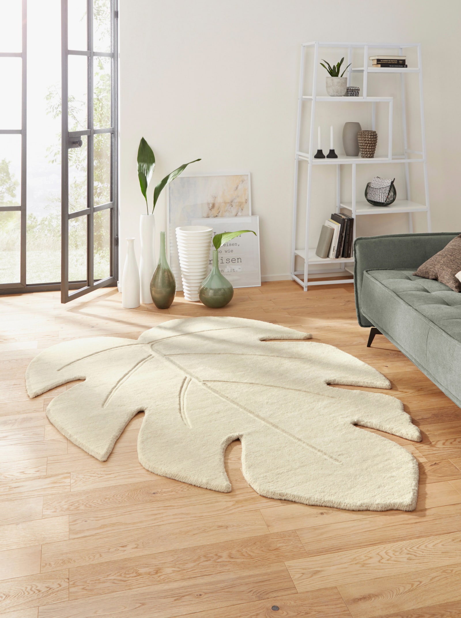 heine home Hochflorteppich - offwhite