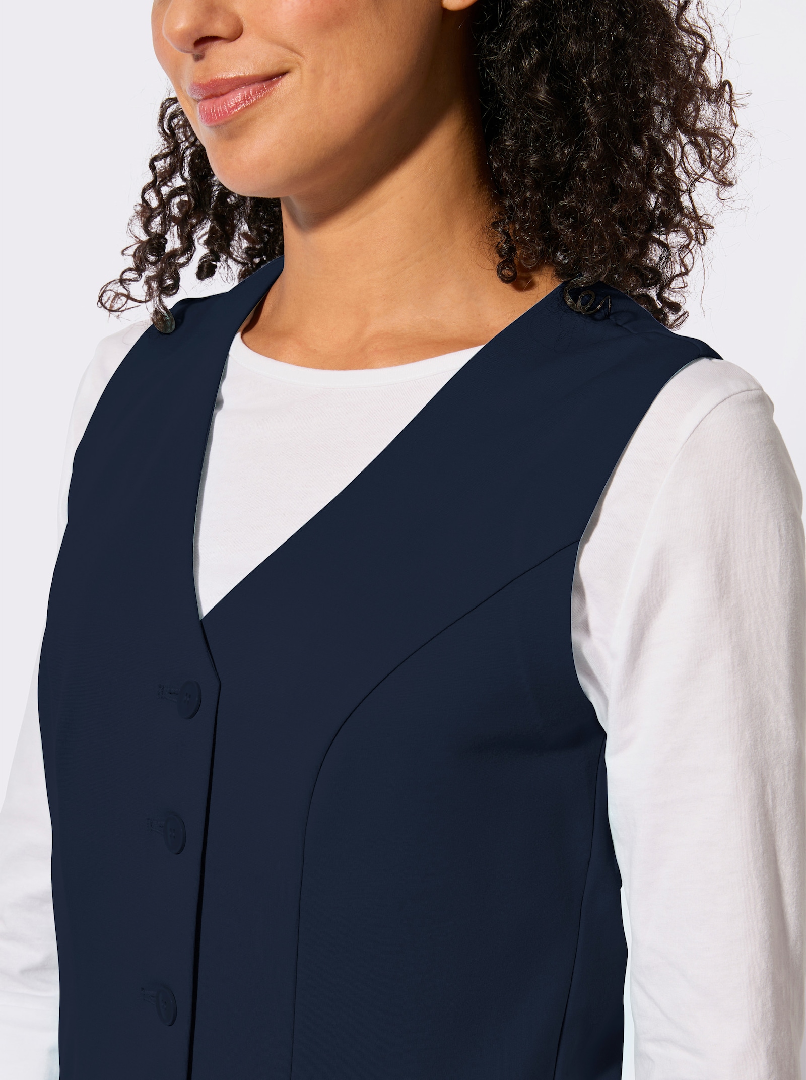 Anzugweste in Interlock-Qualität - dunkelblau