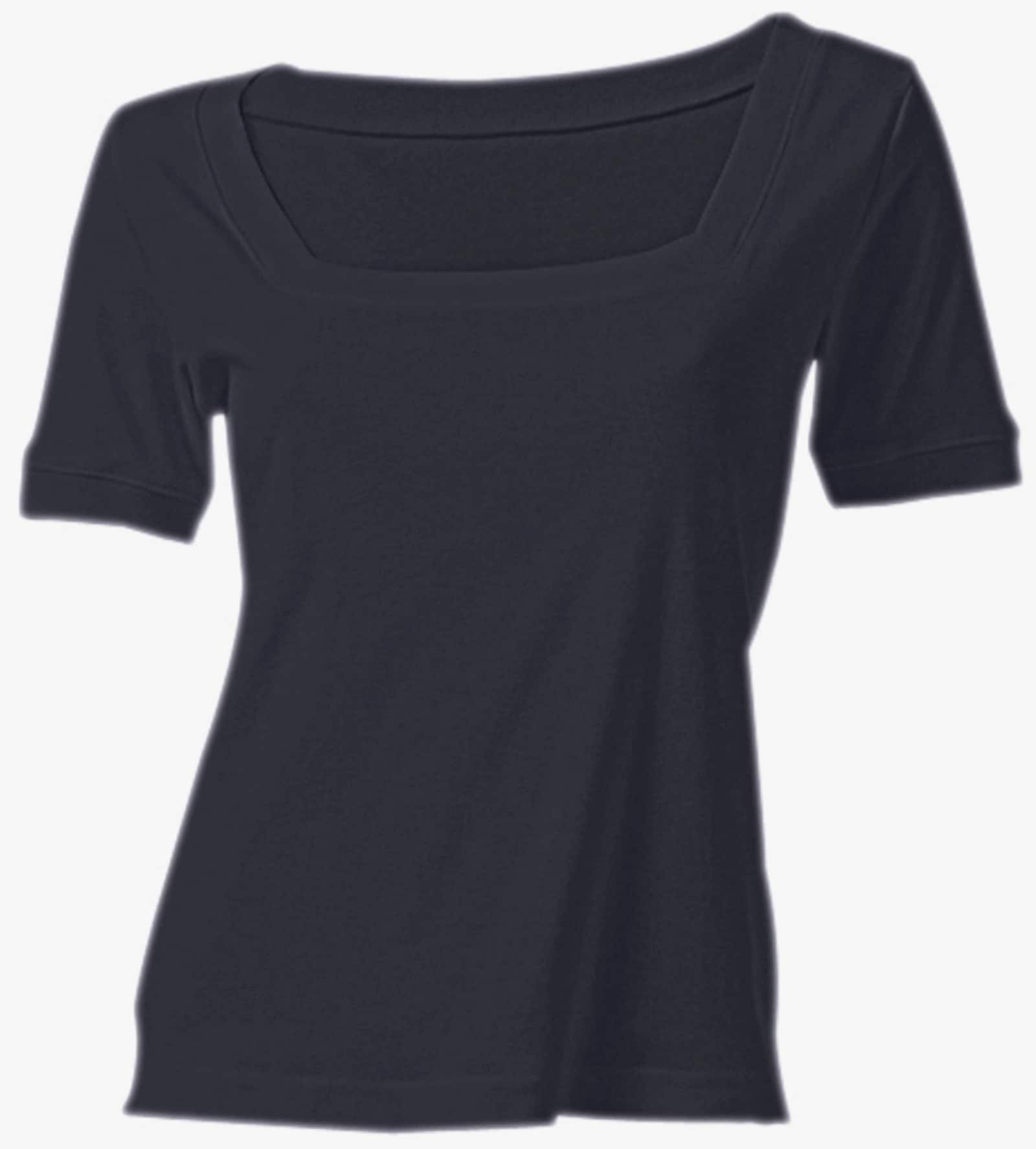 heine Shirt aus Rippenware - marine