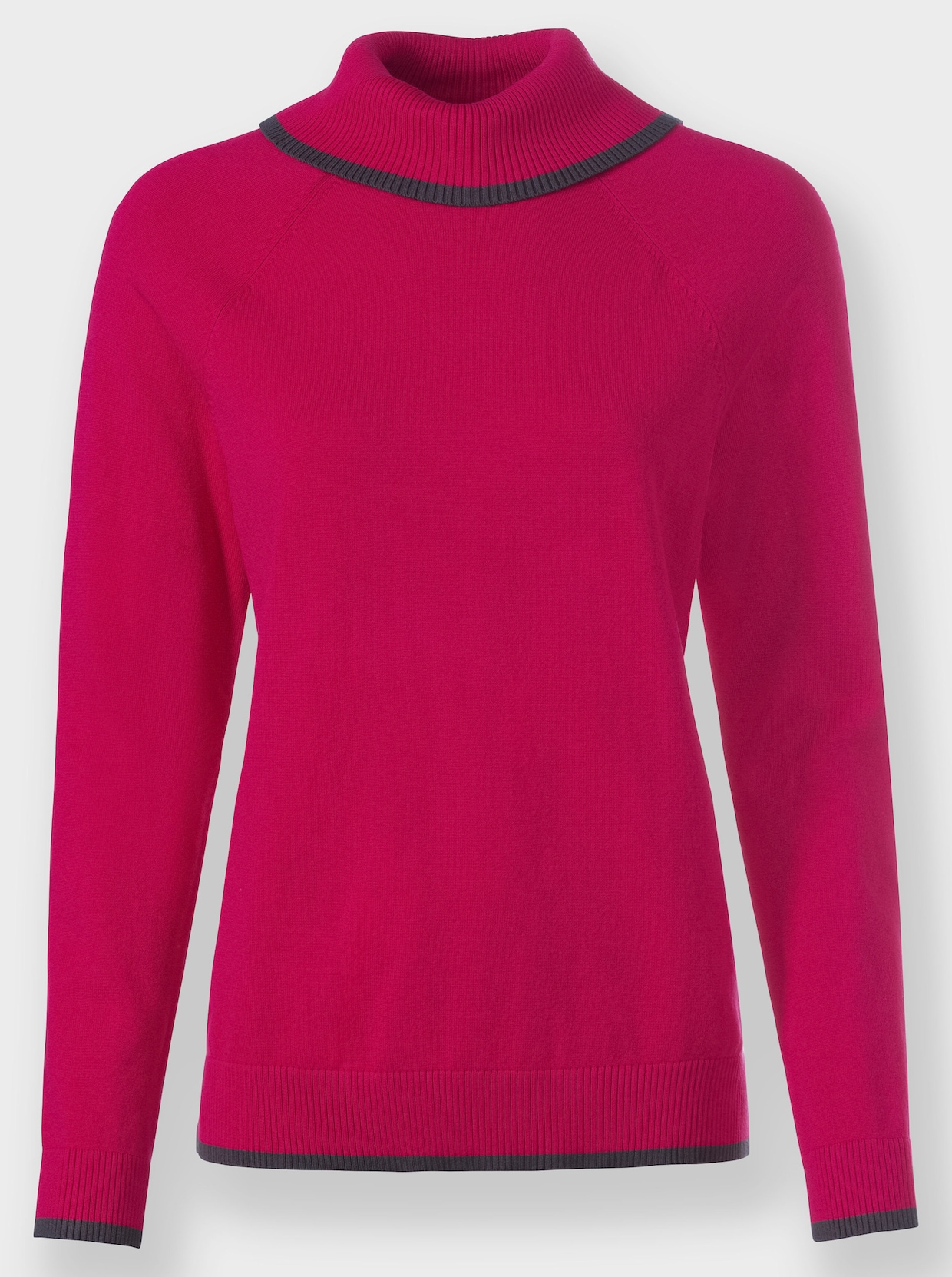 heine Rolkraagpullover - pink/antraciet