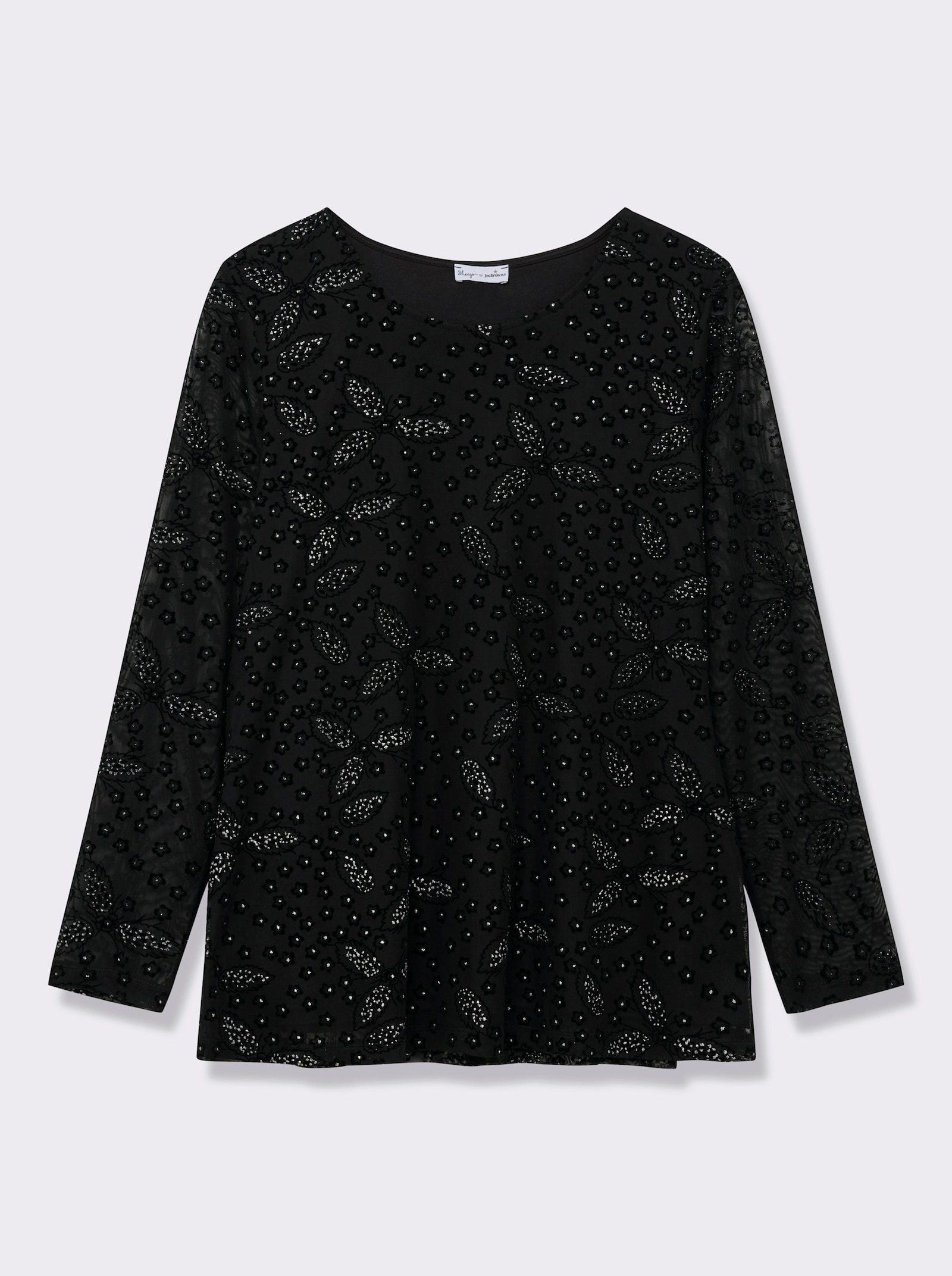 sheego by Joe Browns Shirt mit Glitzersteinchen - schwarz