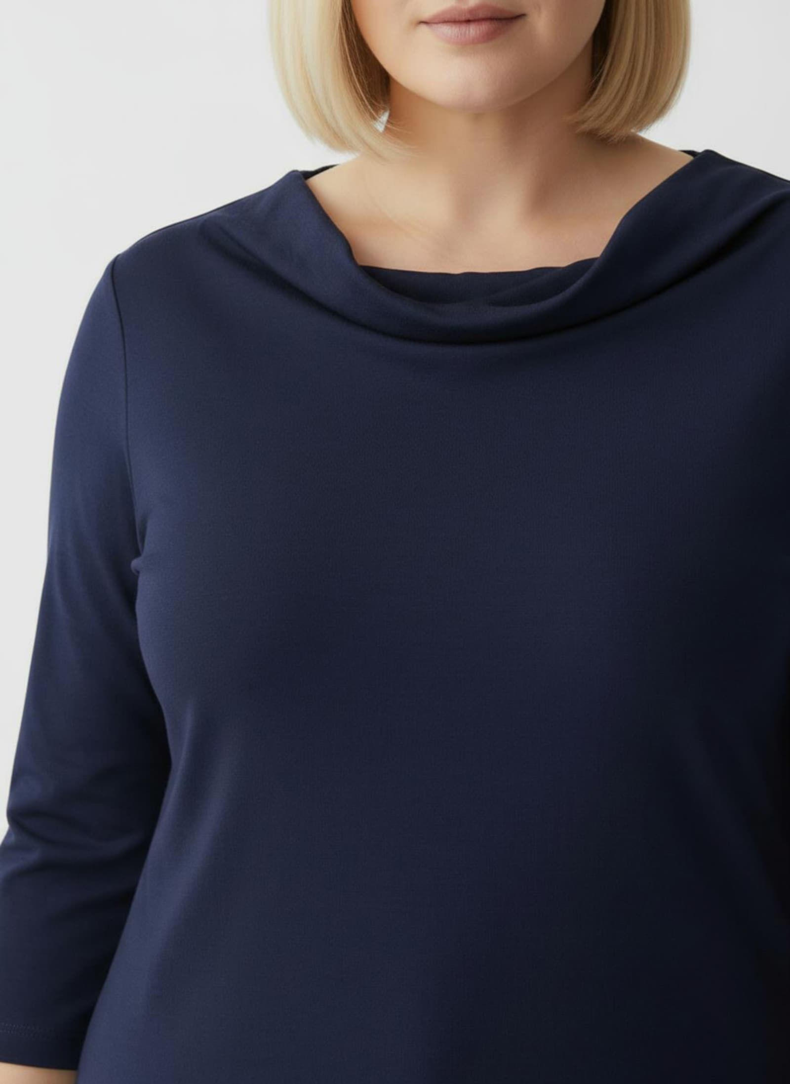 Wasserfallshirt mit 3/4-langen Ärmeln - marine