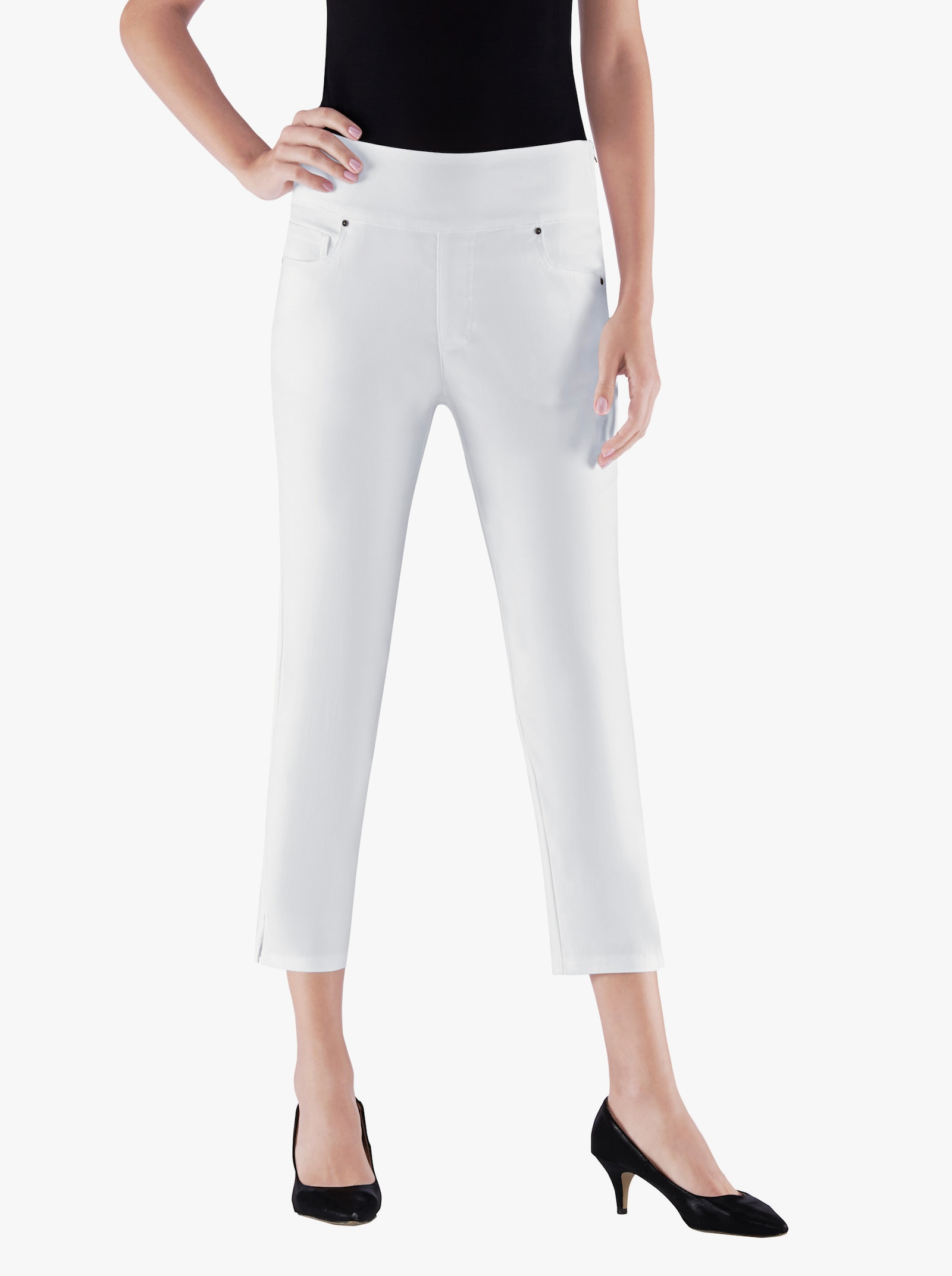 Stretch-Hose in Wadenlänge - weiss