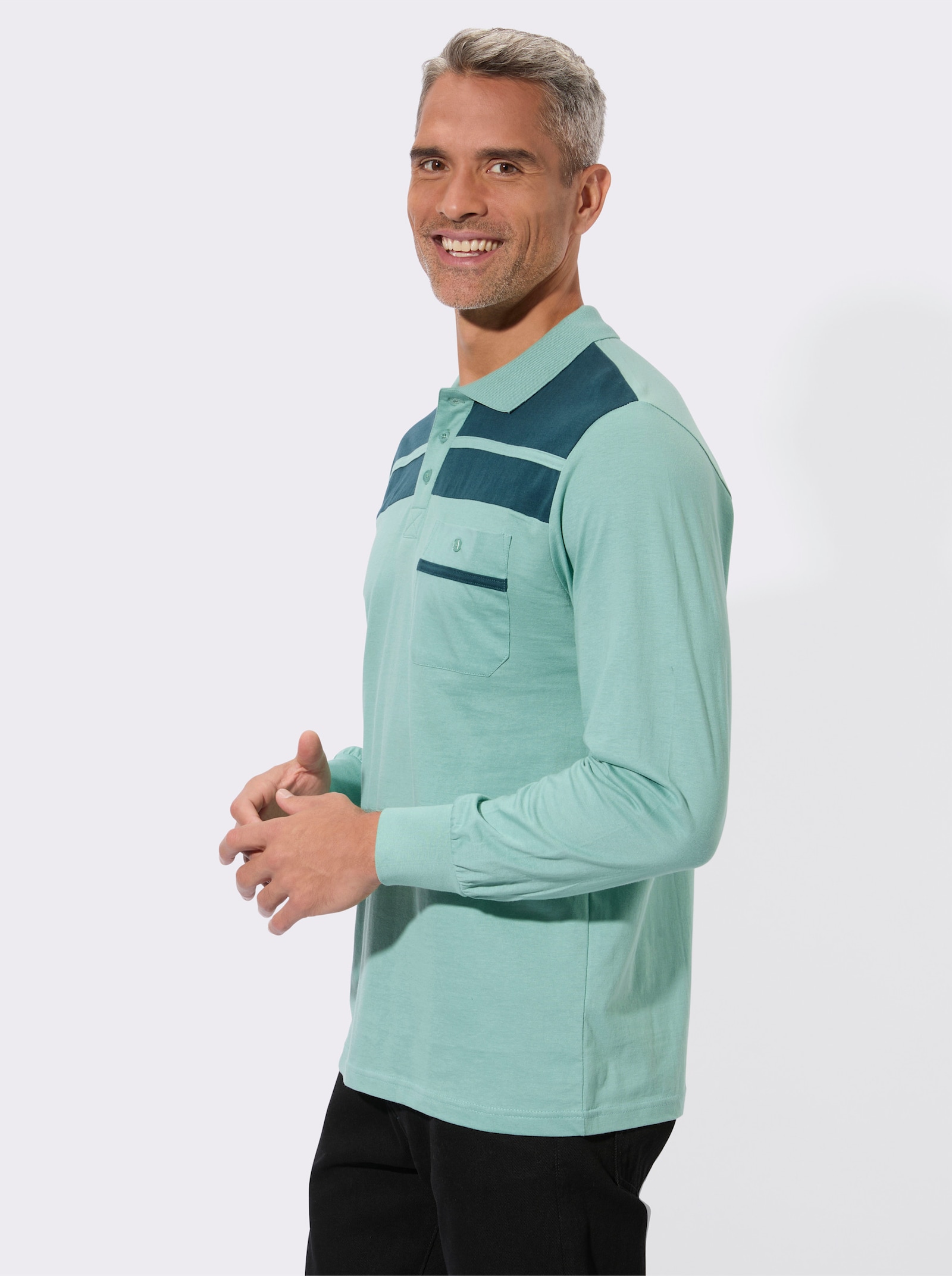 Pikétröja - salvia-petrol