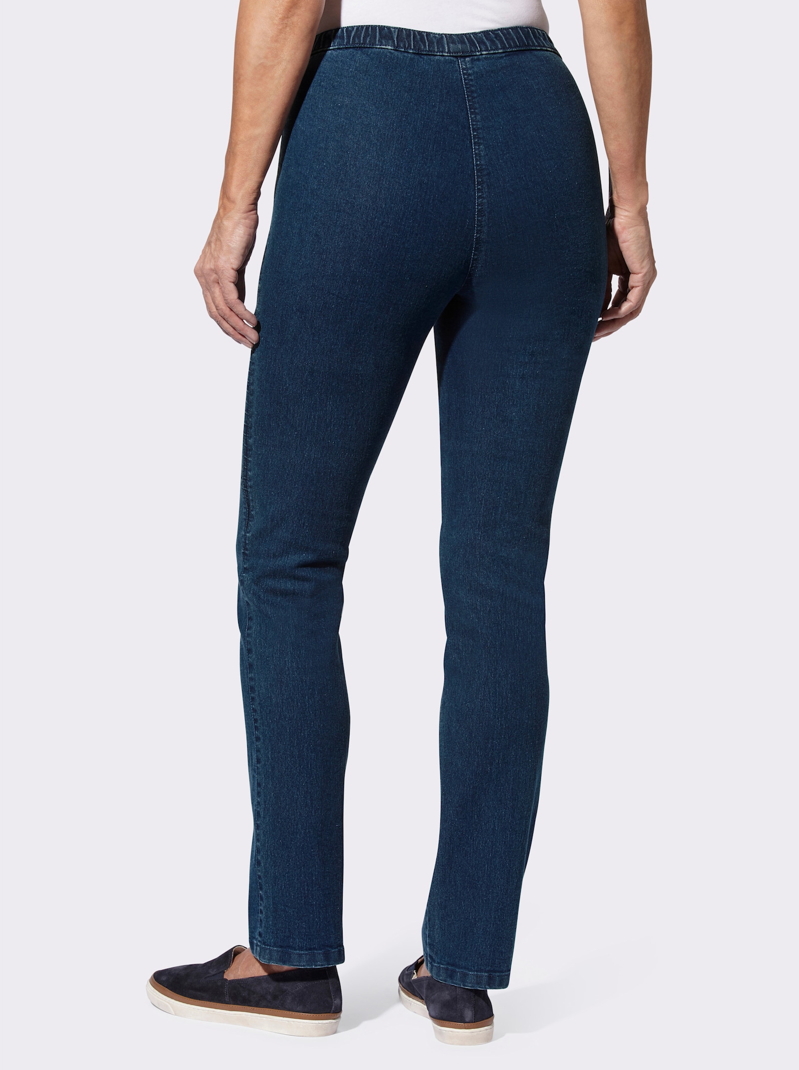 Schlupfjeans mit seitlichem Einsatz - blue-stone-washed