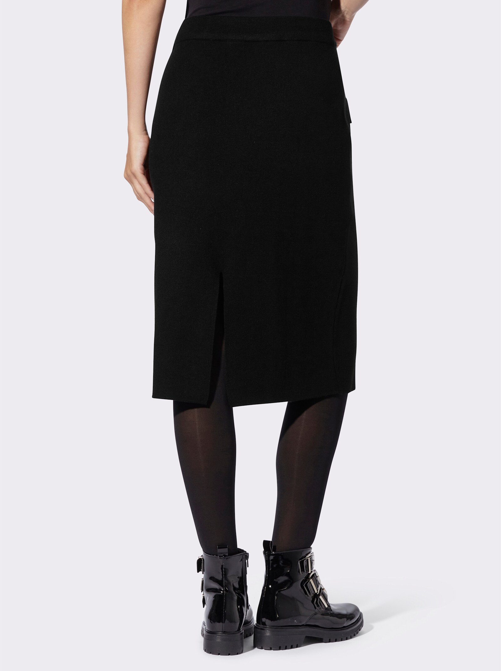 heine Strickrock mit Zierknöpfen - schwarz