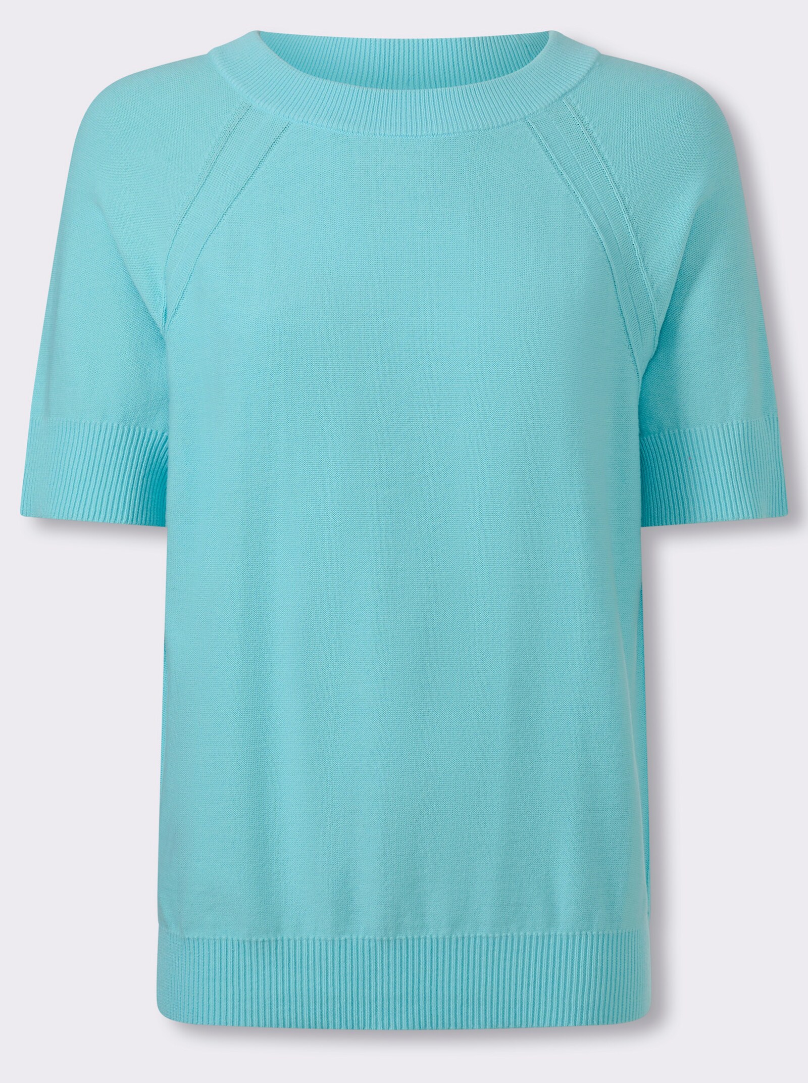 Kurzarmpullover mit Raglan-Ärmeln - aquamarin