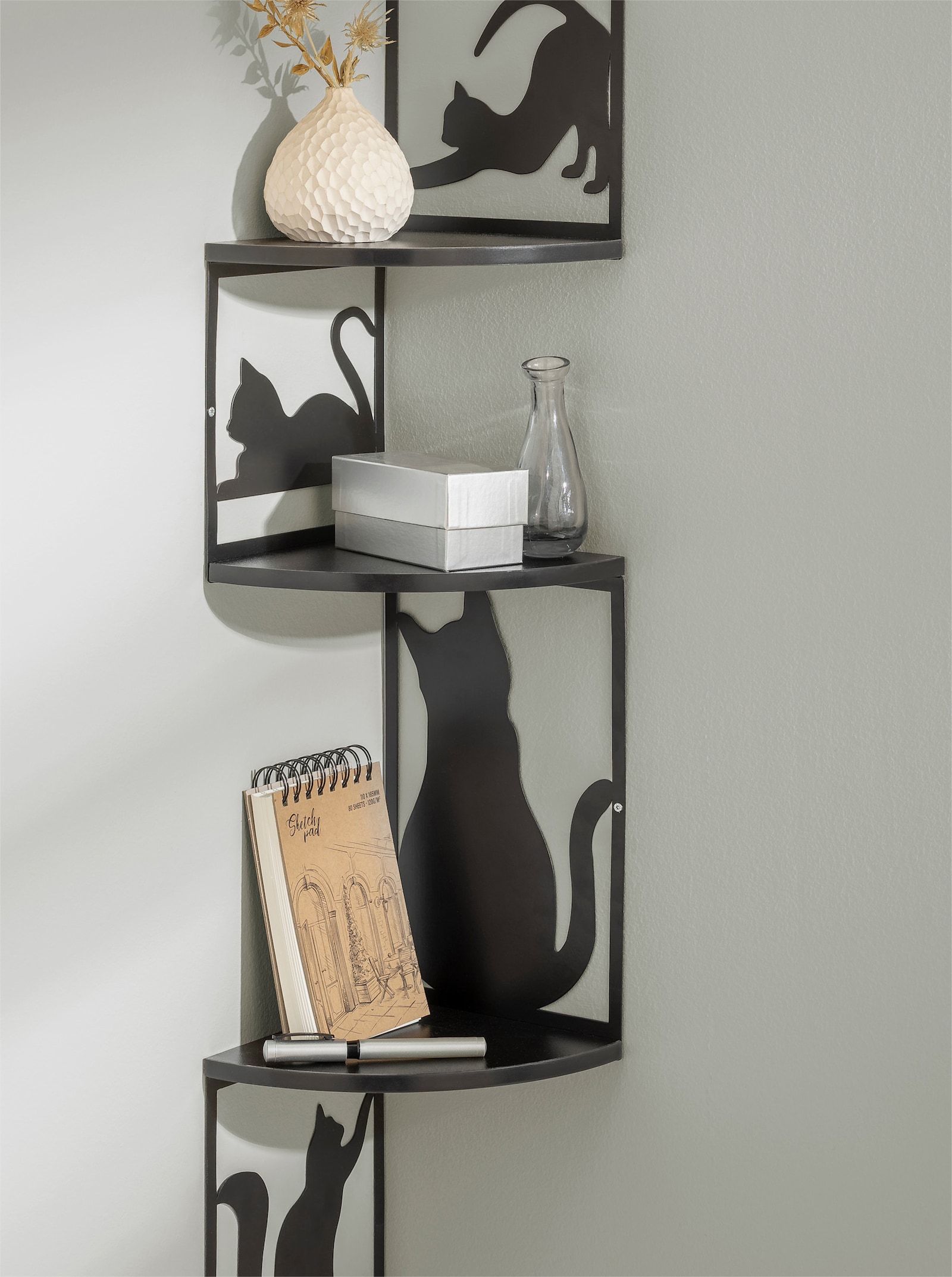 heine home Eckregal - schwarz