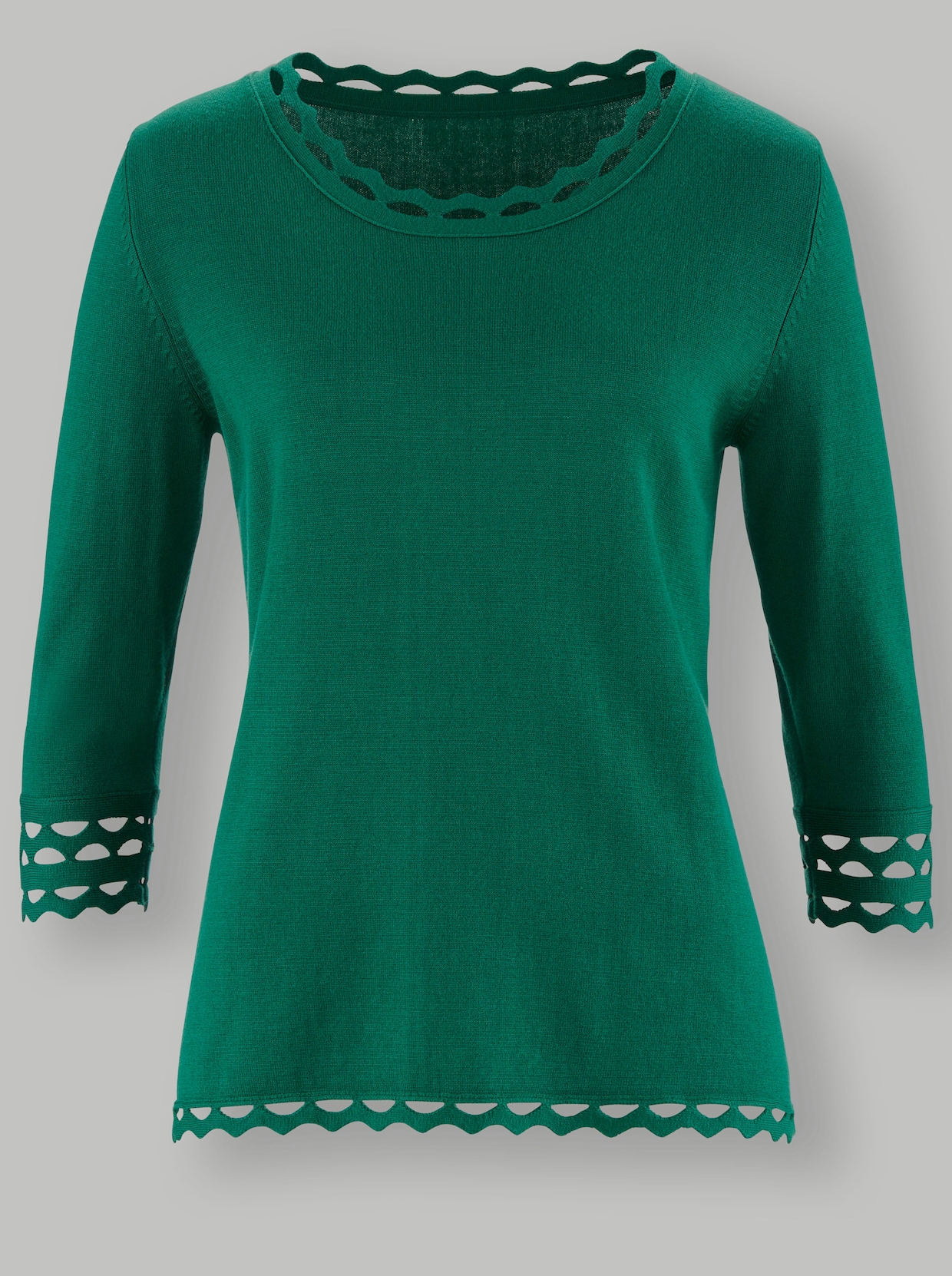 3/4 Arm-Pullover - grün