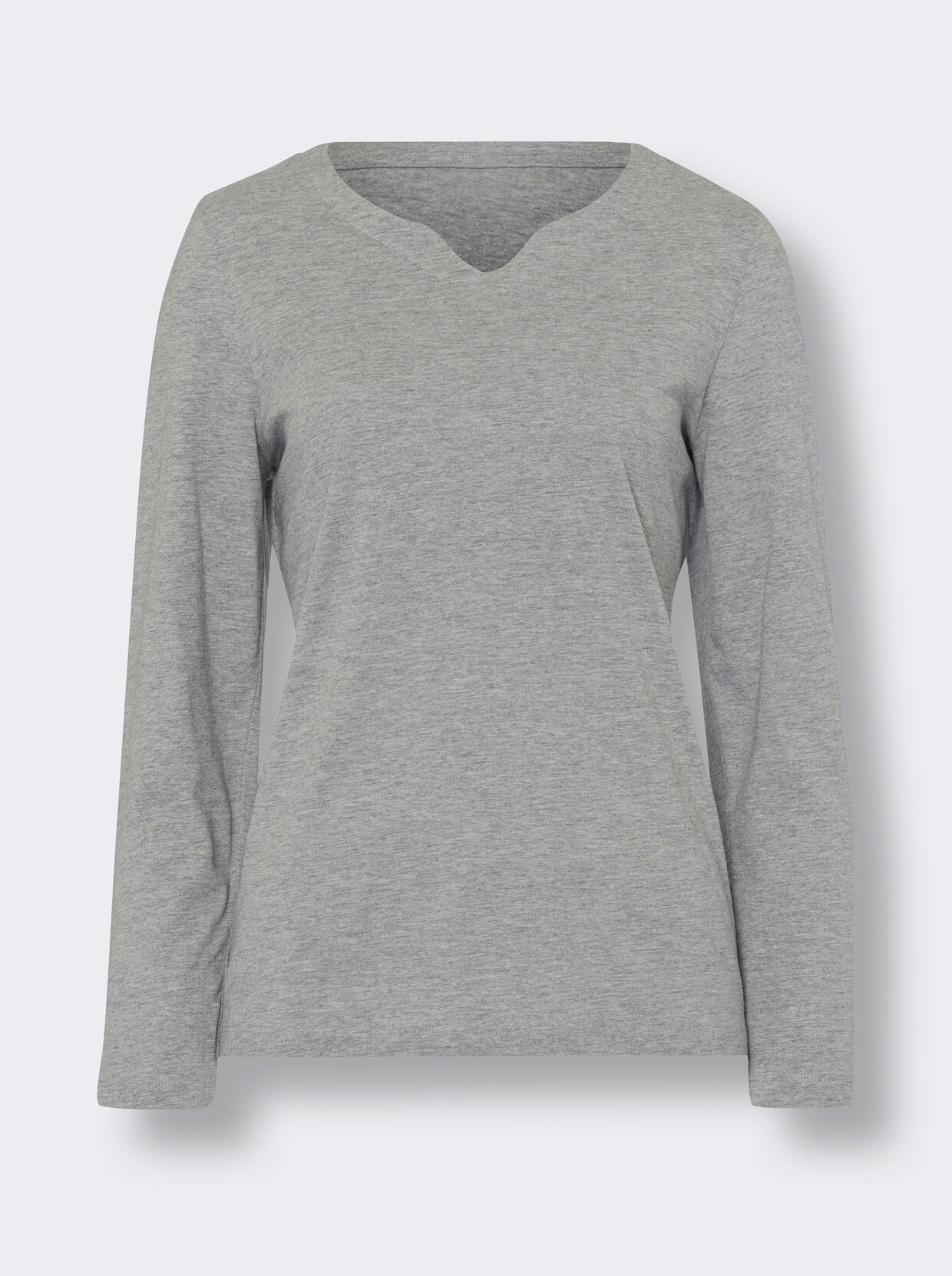 Langarmshirt - grau-meliert