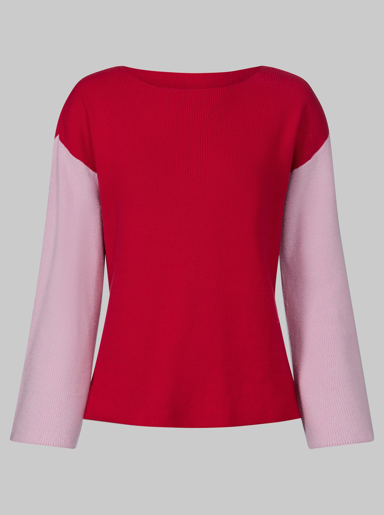 heine Langarm-Pullover in Color-Blocking-Optik - rot-rosé