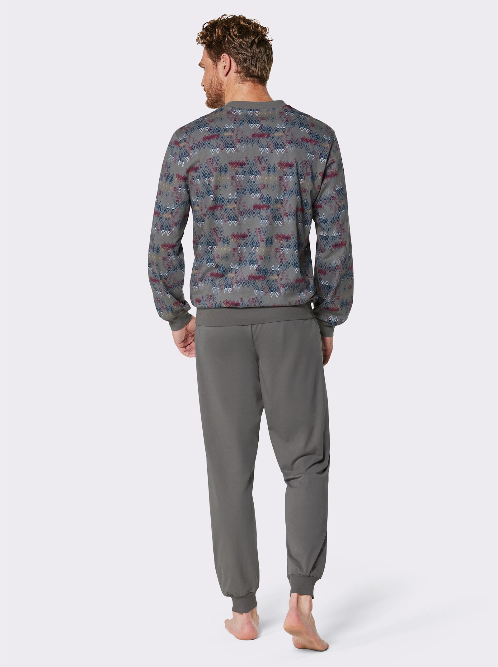 KINGsCLUB Schlafanzug - grau-bedruckt