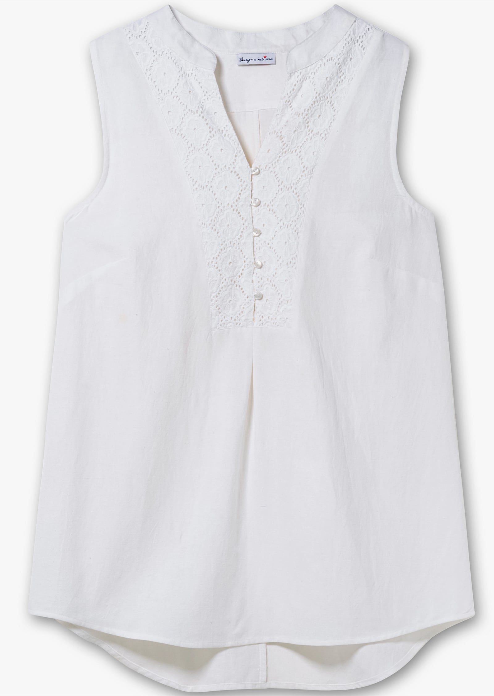 sheego by Joe Browns Blusentop mit Spitzenbesatz - weiß