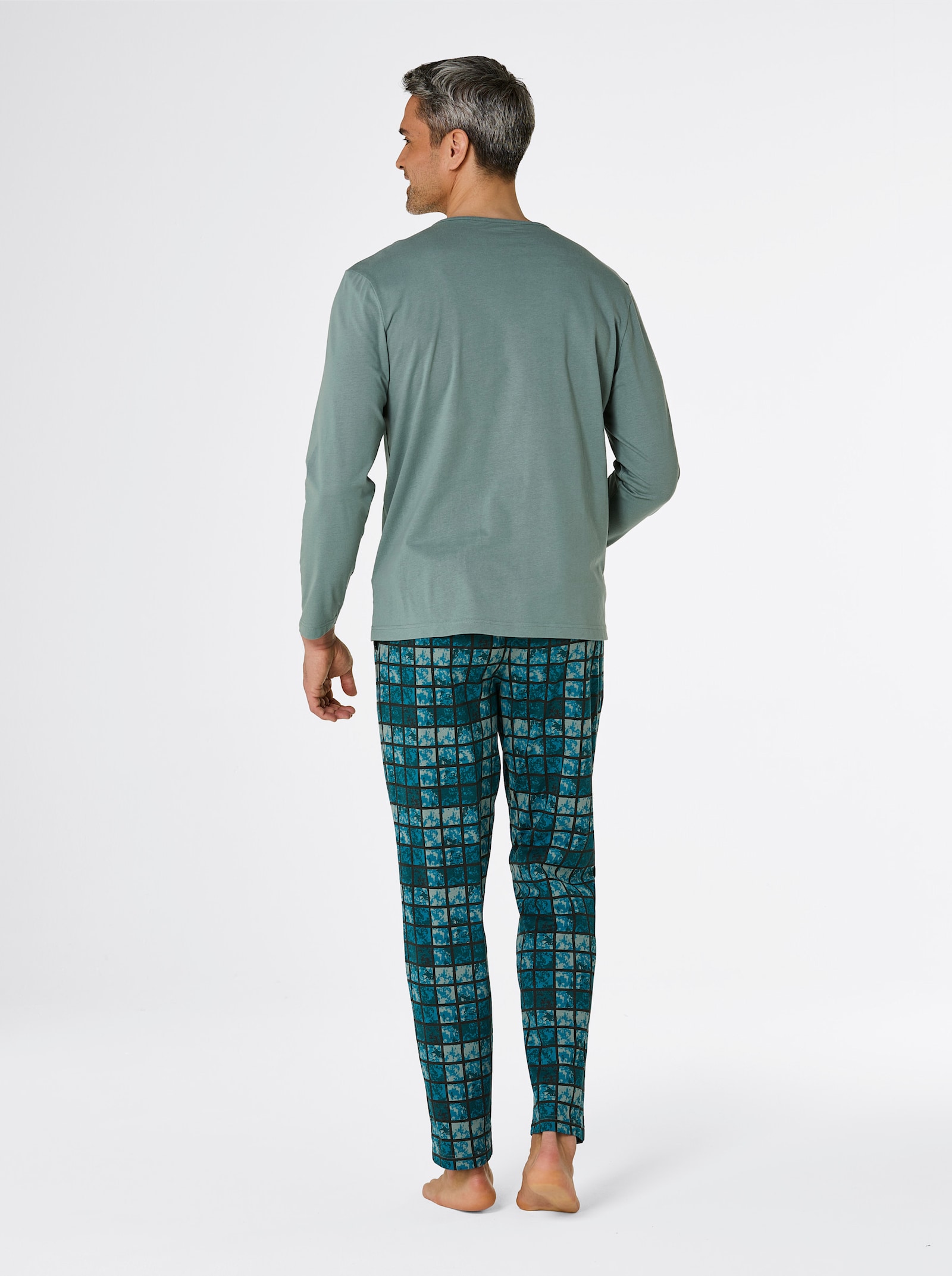 wäschepur men Schlafanzüge - jade-petrol + beige-anthrazit