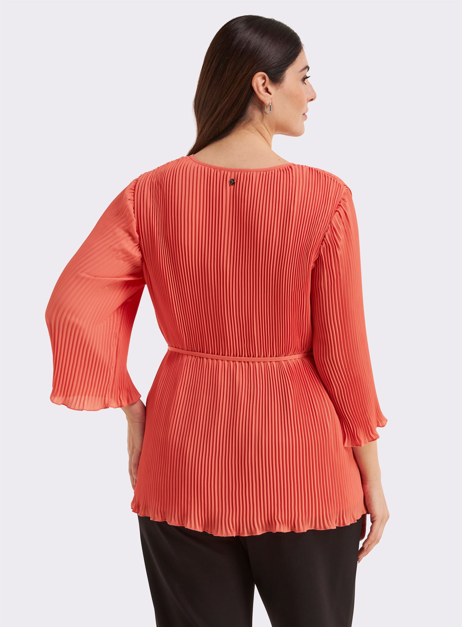 sheego Tunika mit Plisseefalten - koralle