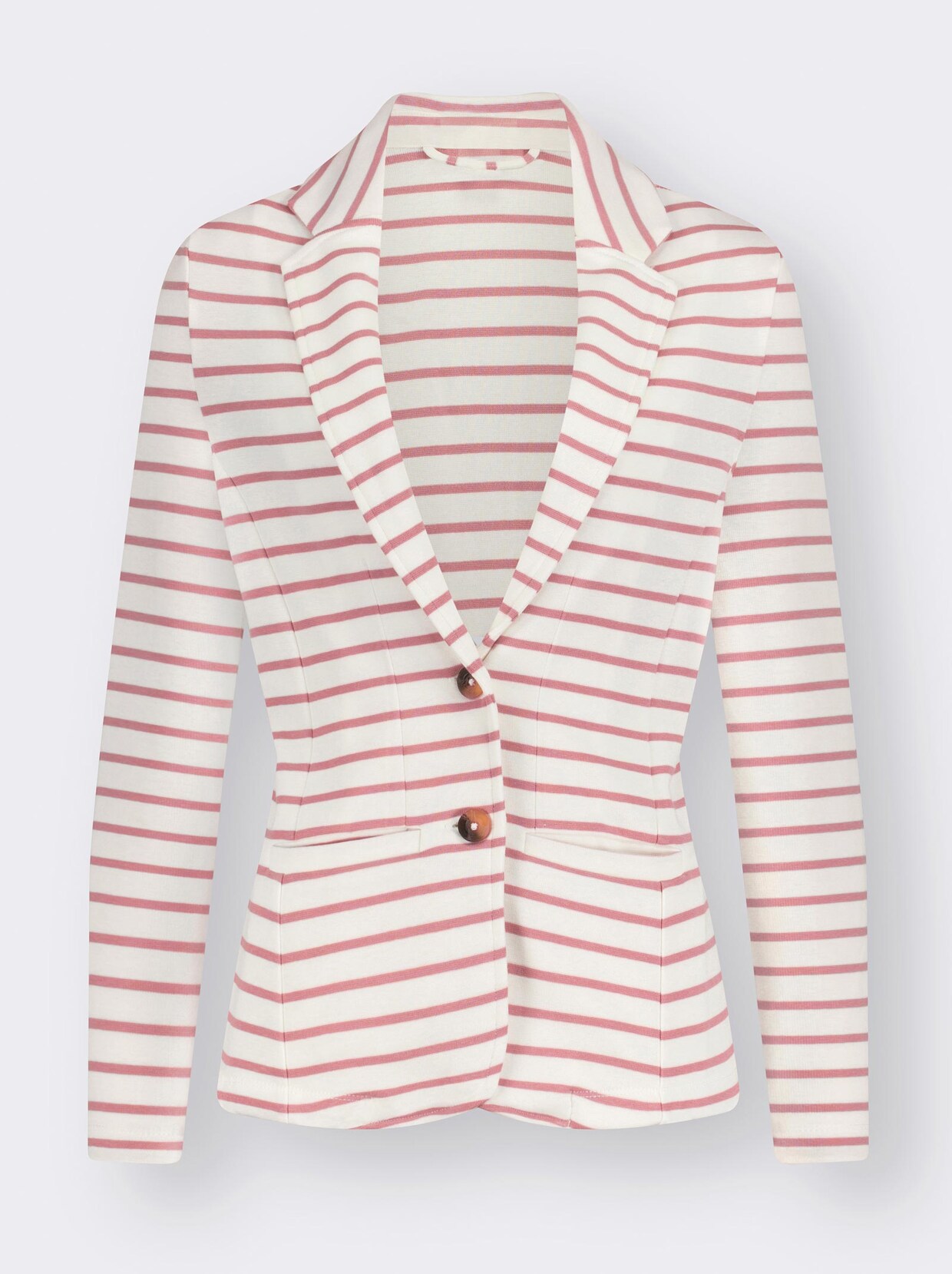Sweatblazer - rosenquarz-ecru-gestreift