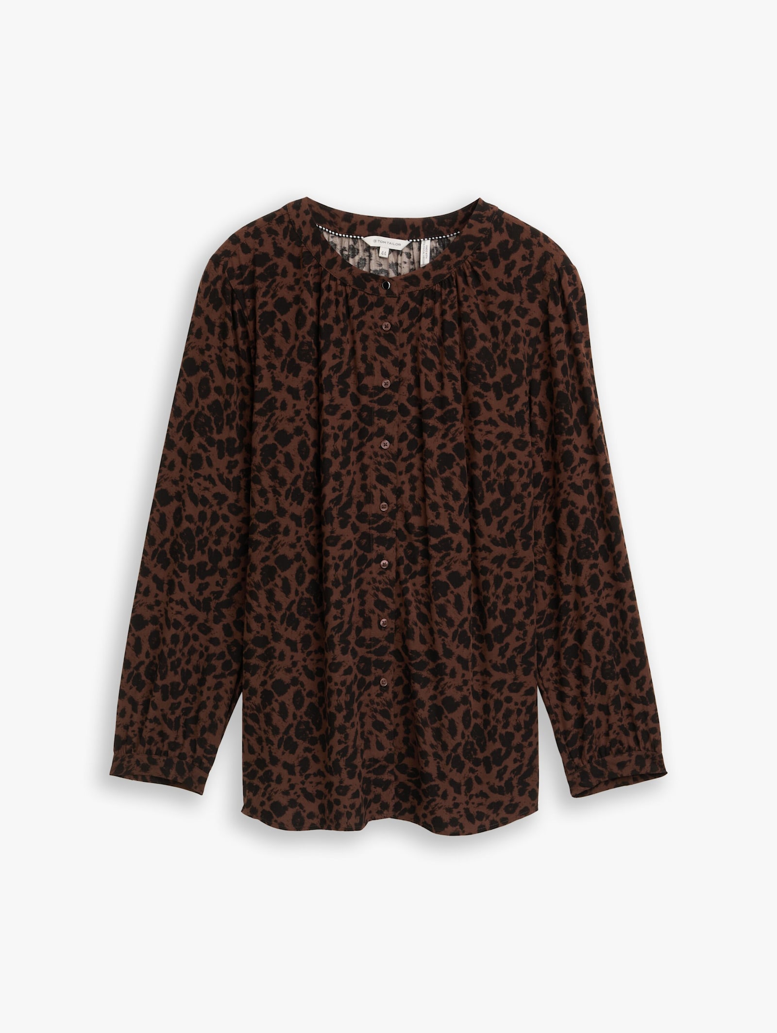 Klassische Bluse - brown black small leo print