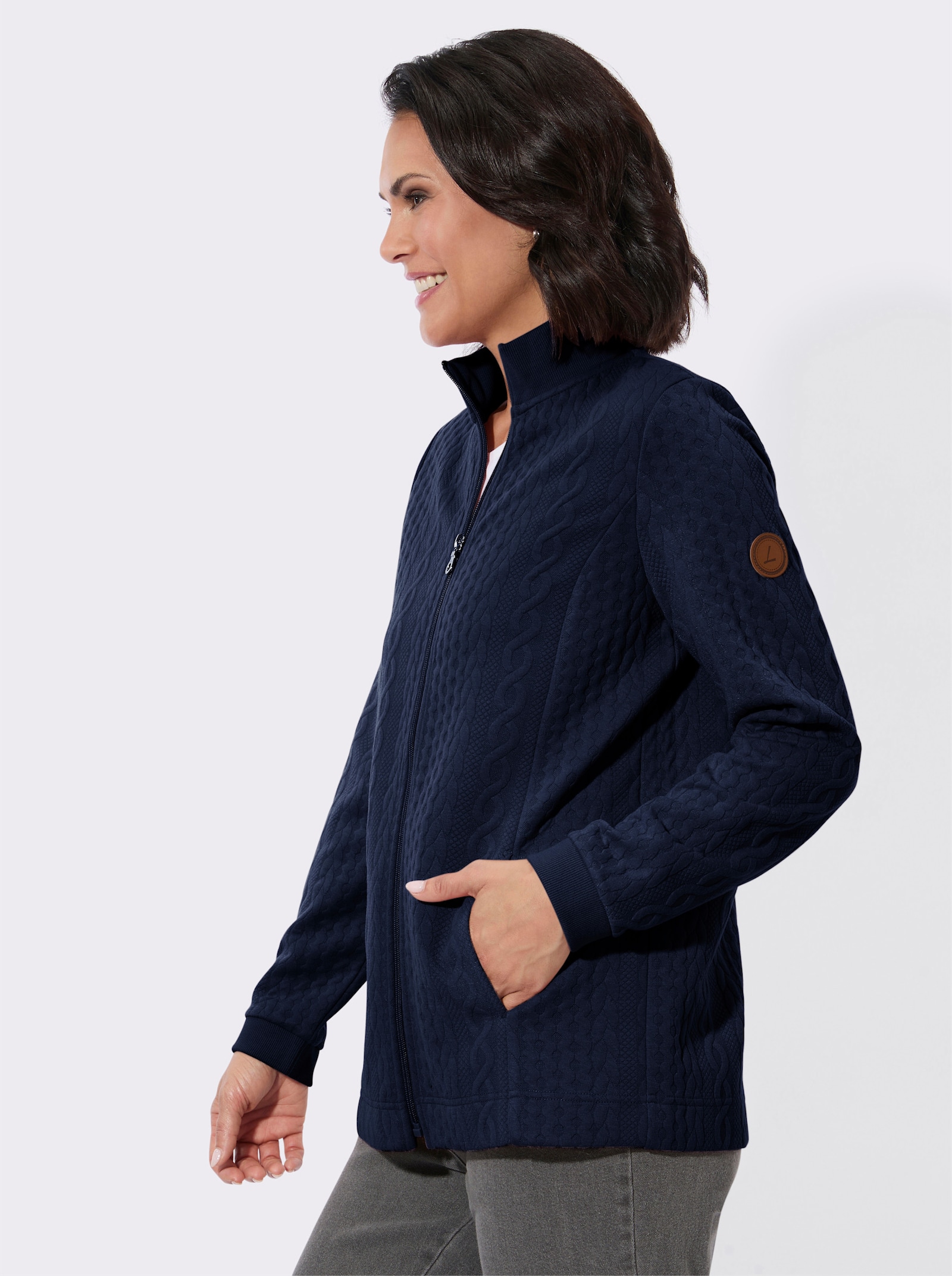 Shirtjacke mit Reißverschluss - marine