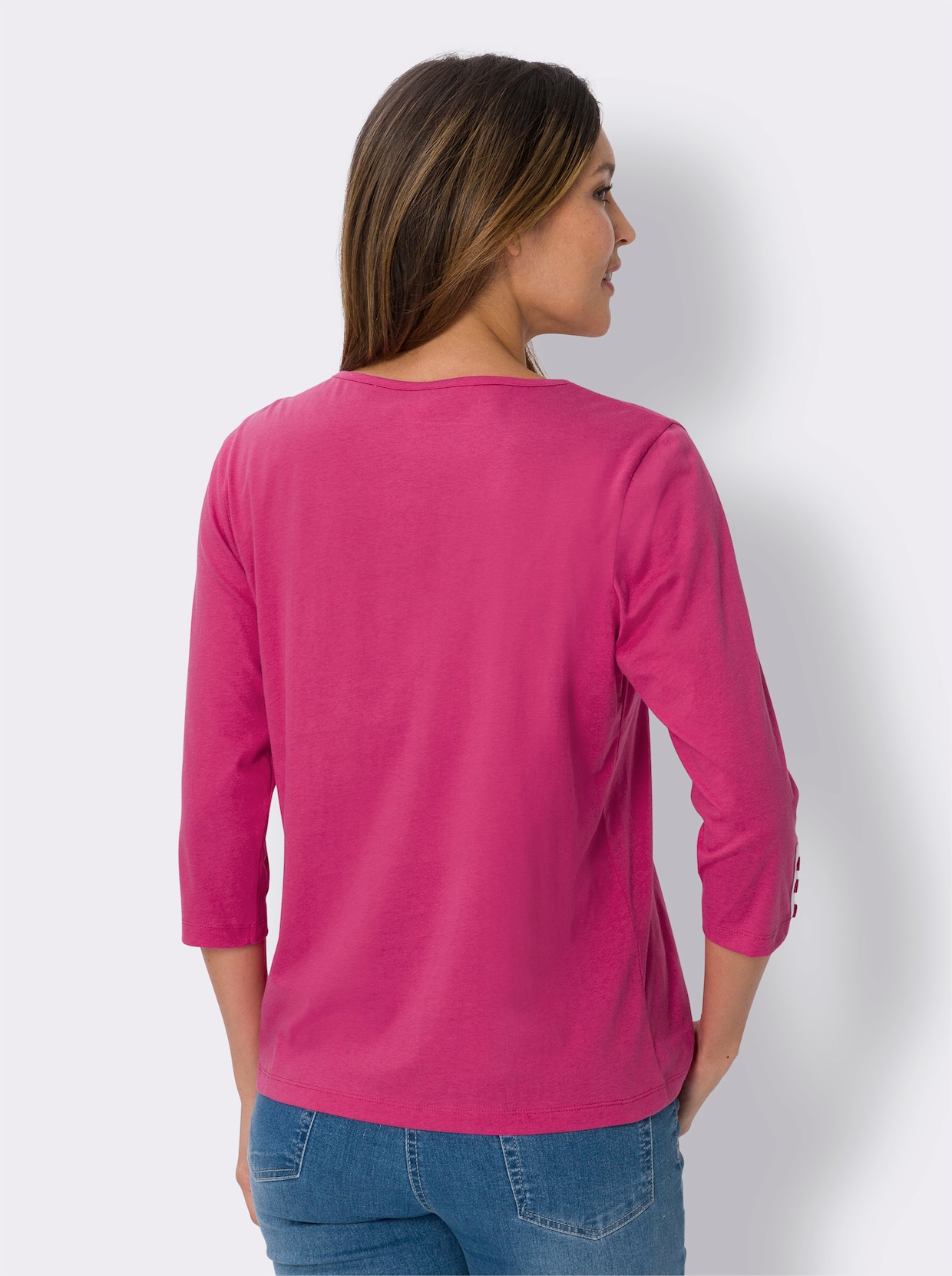 Shirt met 3/4-mouw - fuchsia