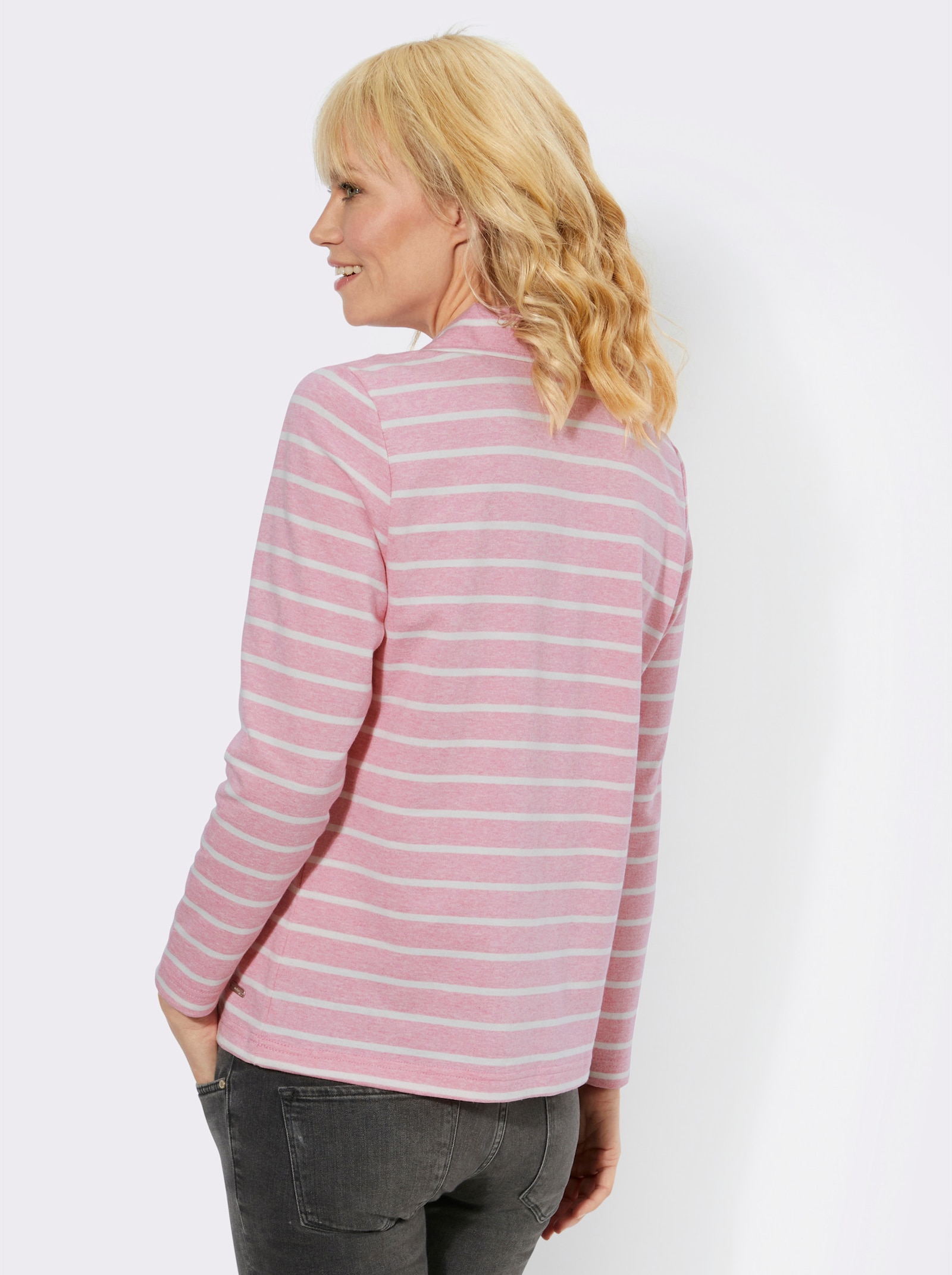 Sweatshirt im Ringel-Dessin - altrosa-ecru-geringelt