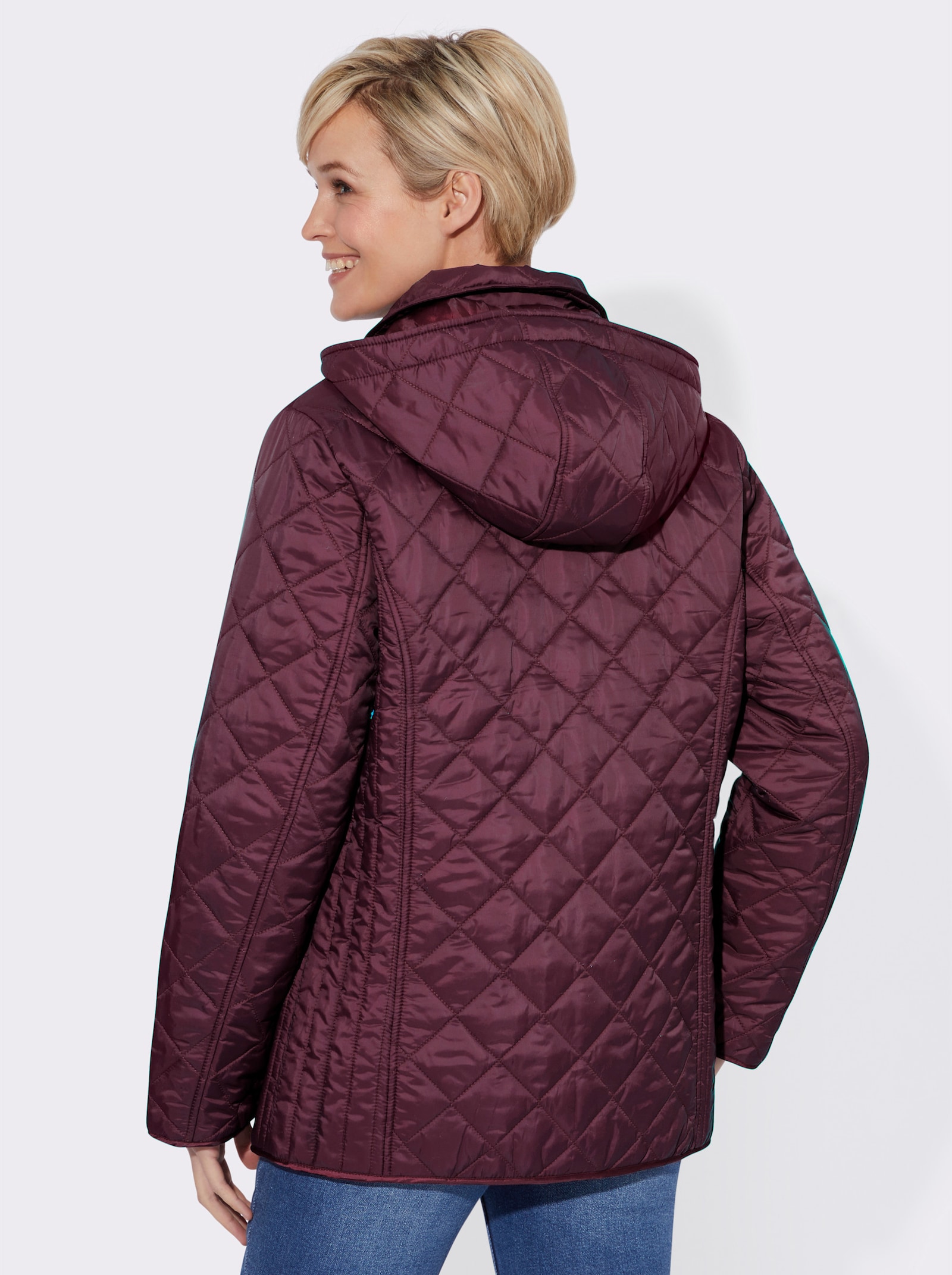 Winterjacke mit Schlingenknopf-Verschluss - burgund