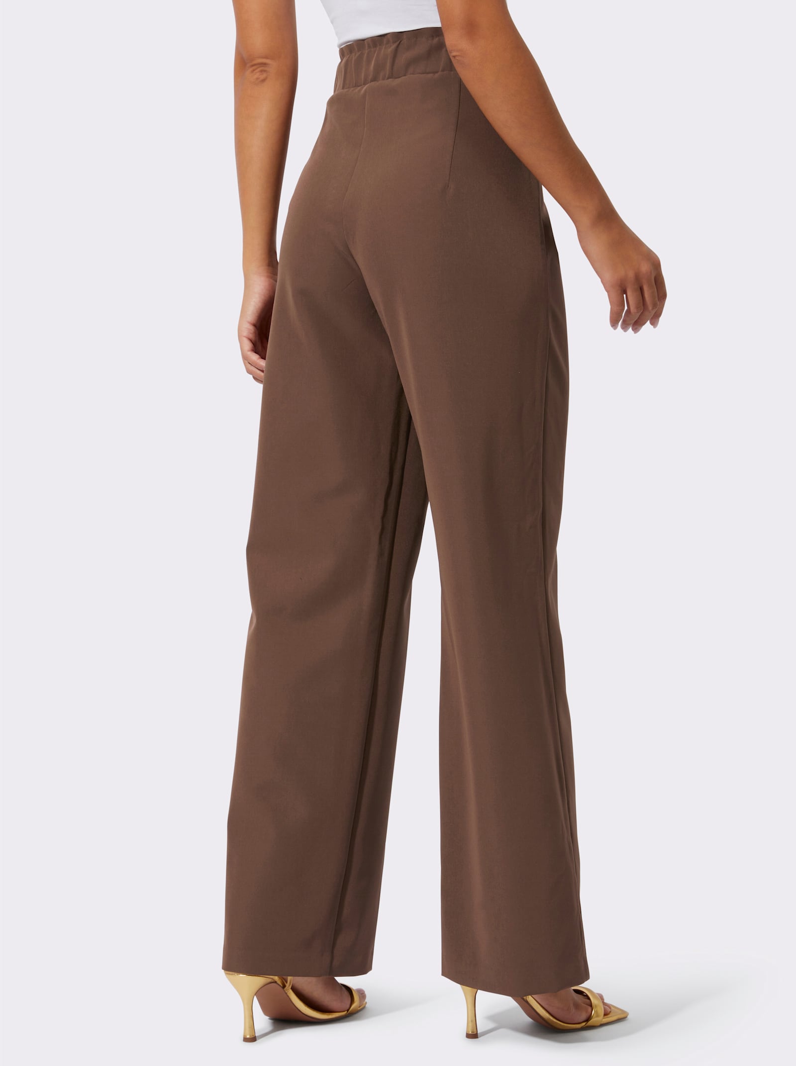 Marlene-Hose mit Dehnbund, pflegeleicht - schoko