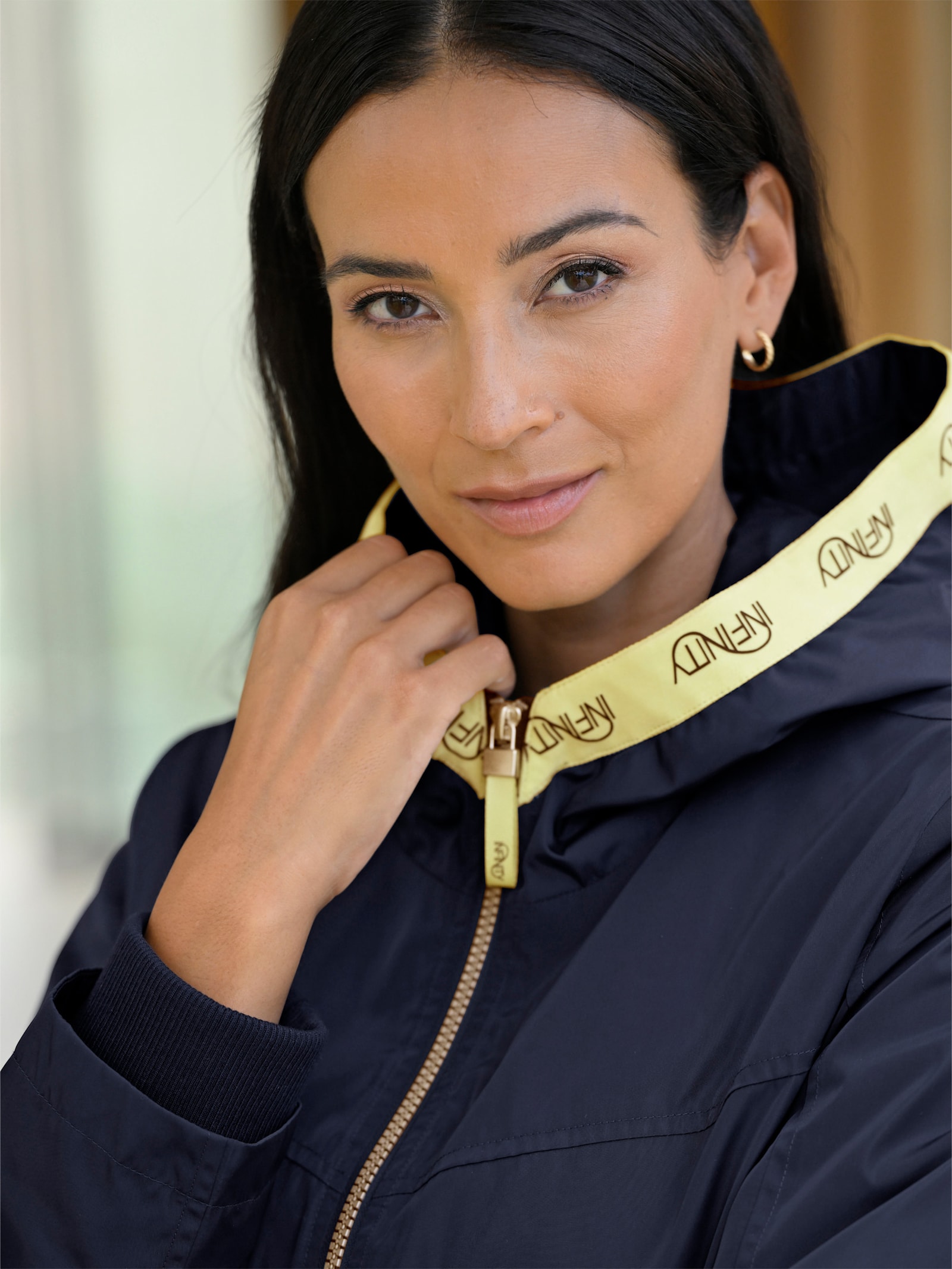 heine Longjacke mit Kontrasten - marine