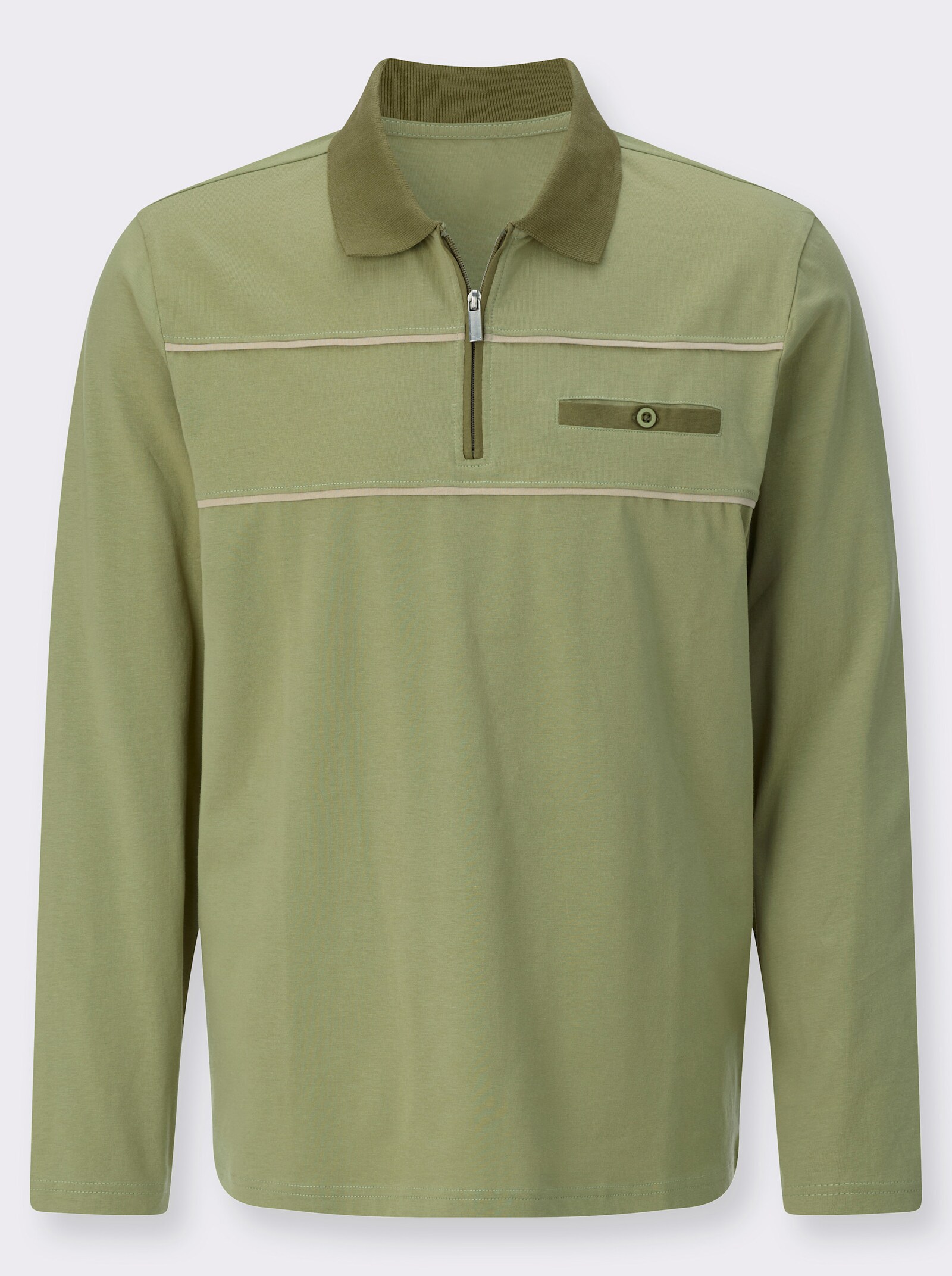 Poloshirt mit langen Ärmeln - schilf