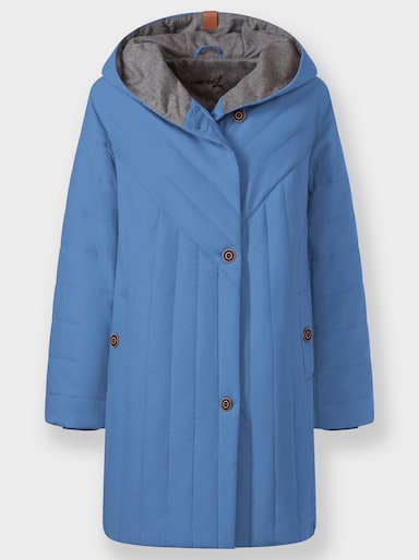 Jacke im Steppmuster-Mix, wärmend - mittelblau-steingrau